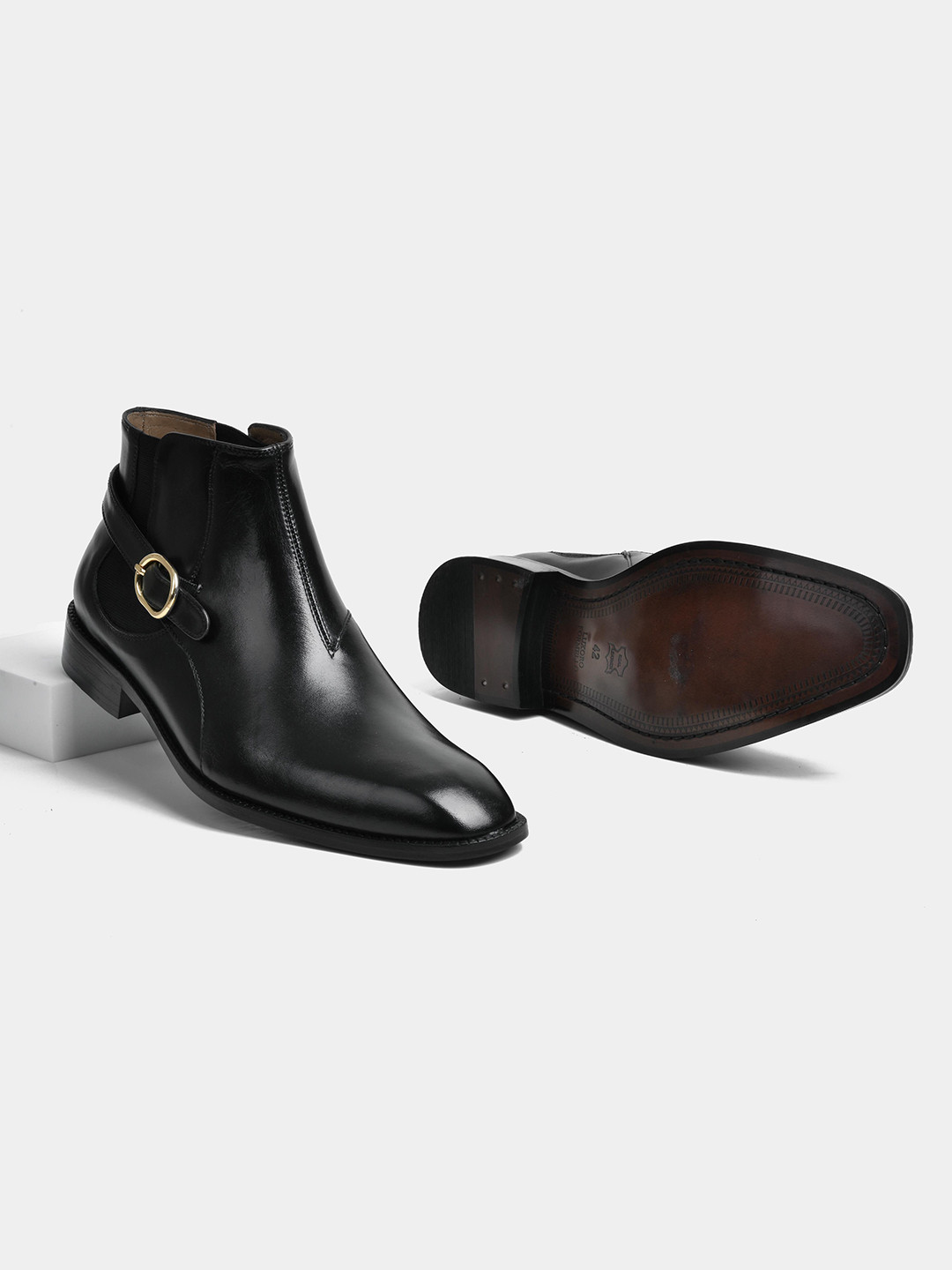 LUXORO FORMELLO Men Leather Buckle Boots