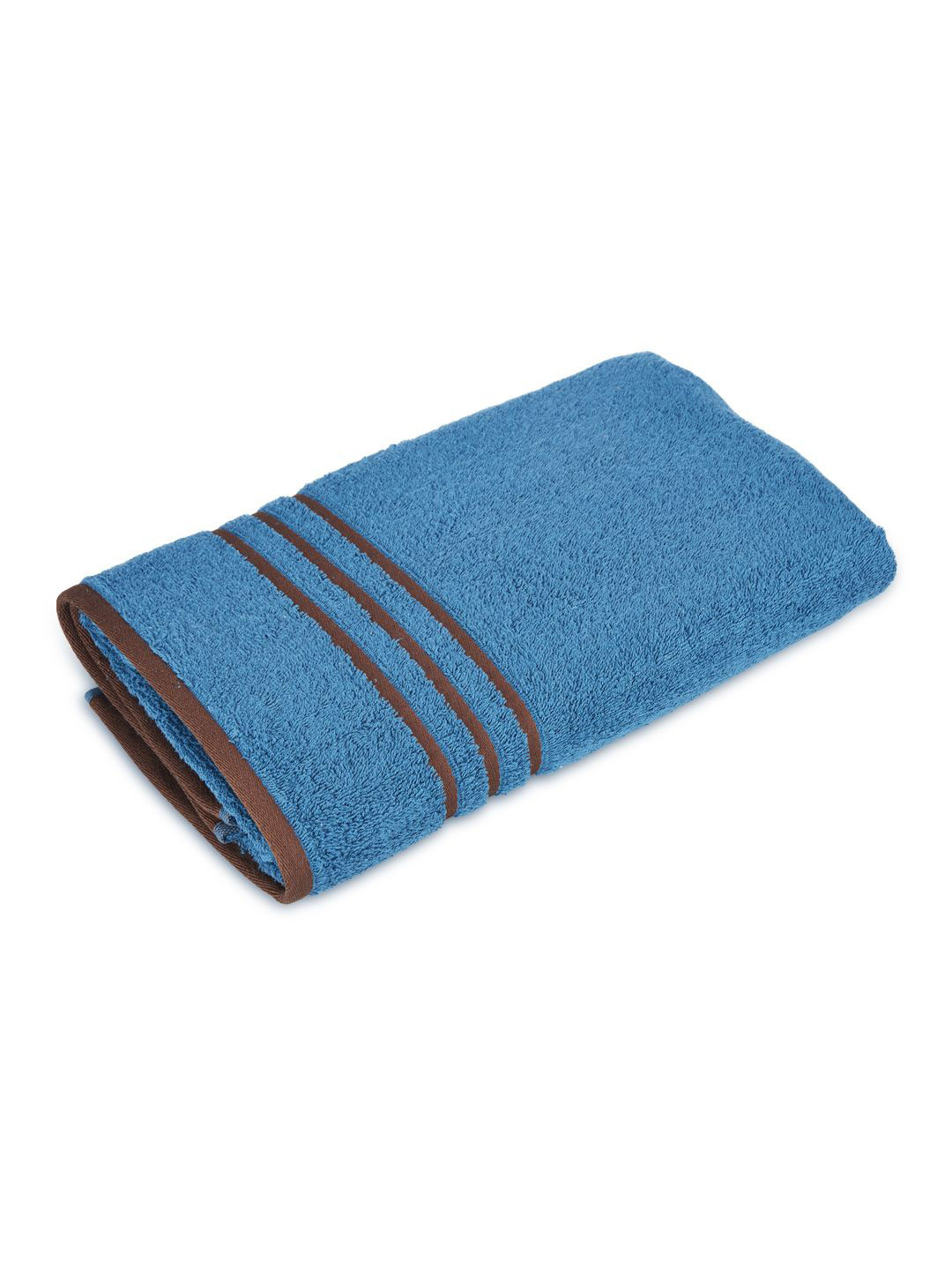 Layers Basicx Blue & Brown Pure Cotton 380 GSM Bath Towel