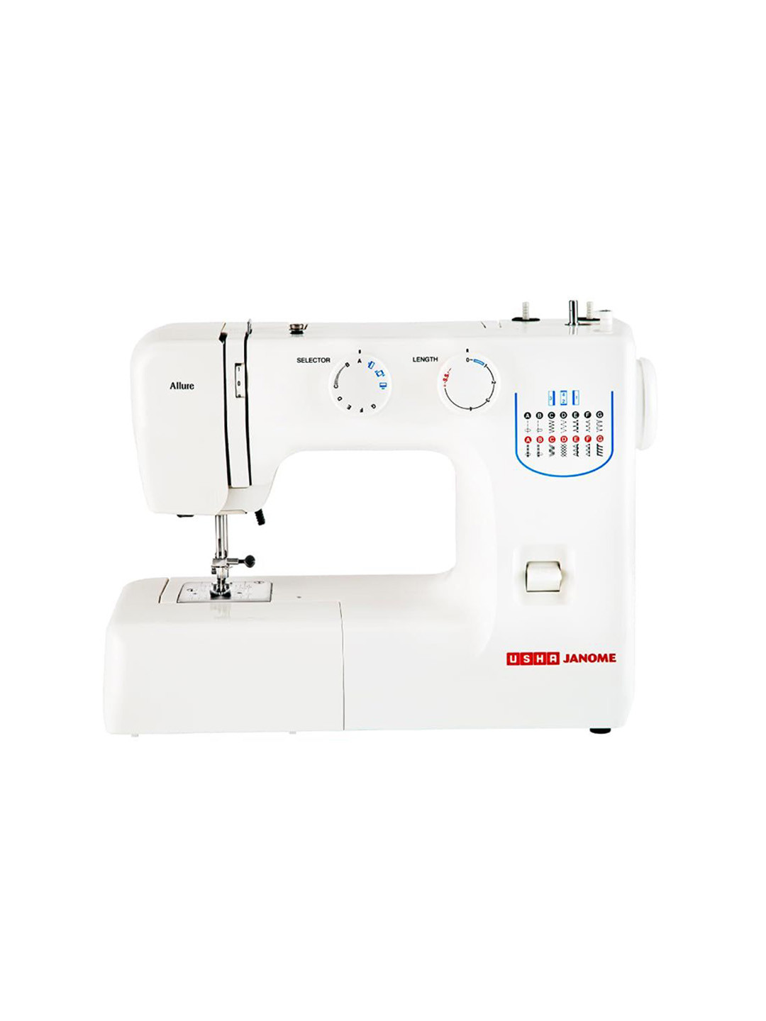 Usha White & Blue Janome Allure Automatic Zig-Zag Electric Sewing Machine