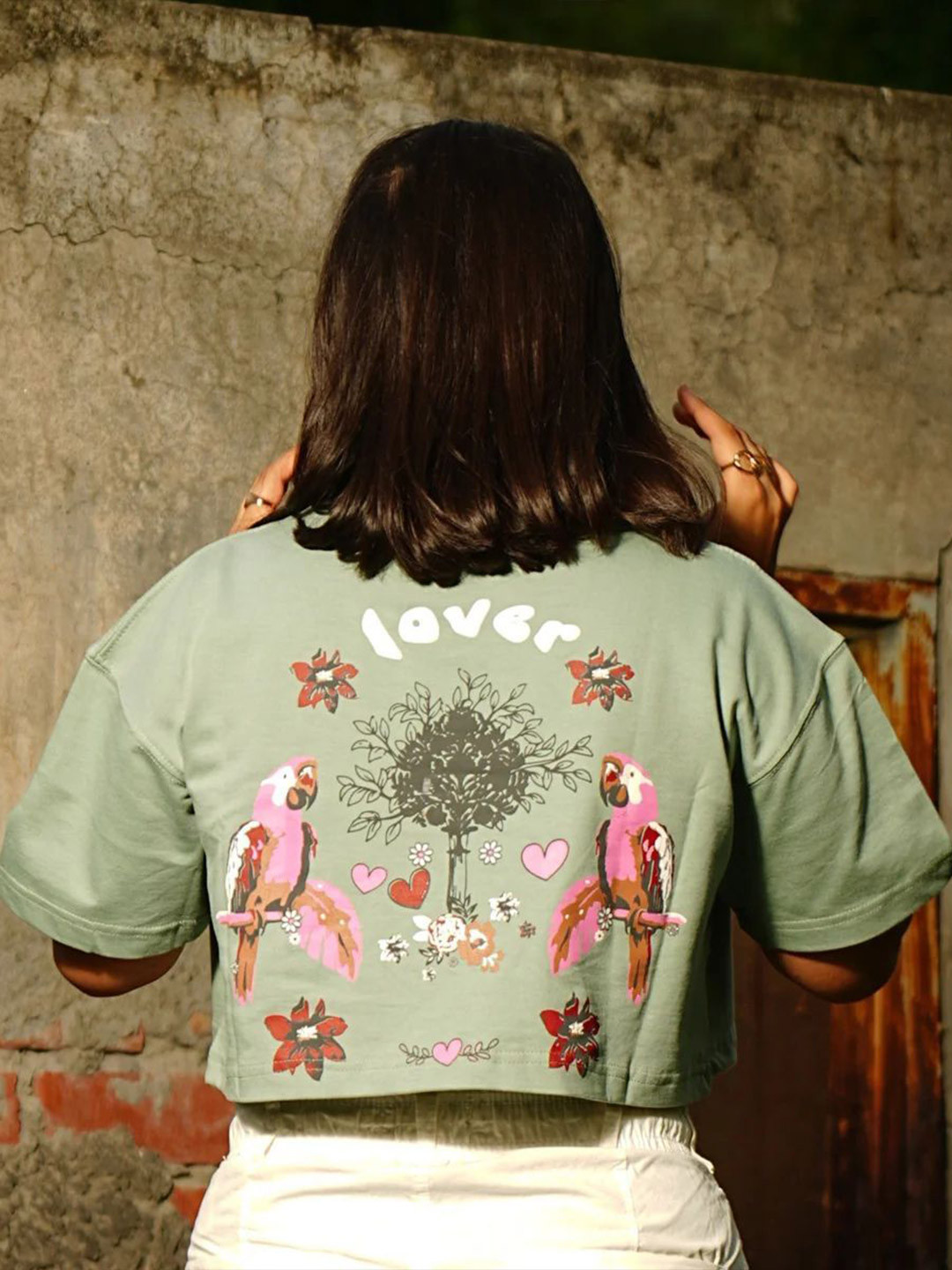 Baglama Floral Printed Cotton Crop Top