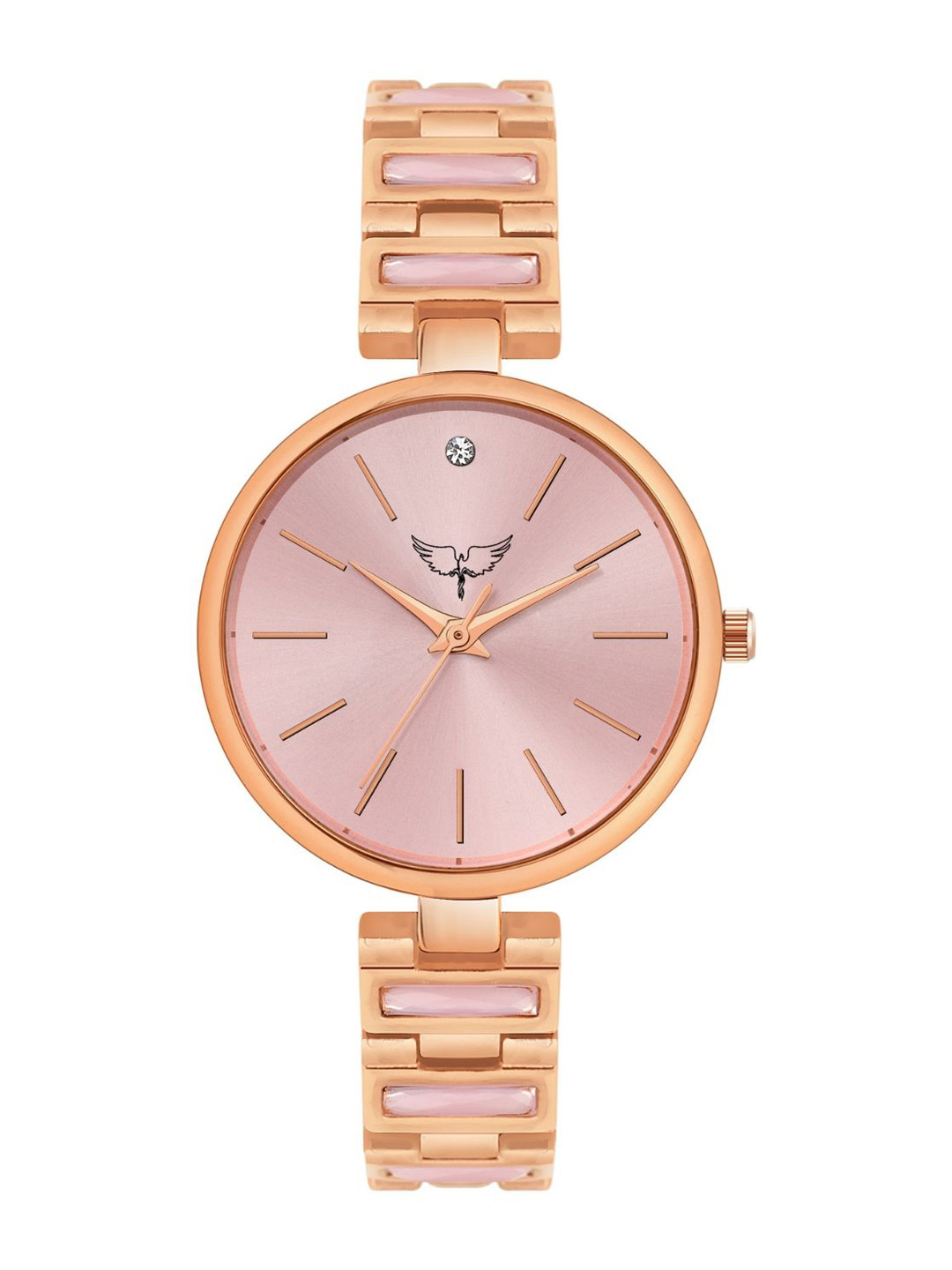 WHITE BIRD Women Brass Dial & Bracelet Style Straps Analogue Watch JK-121 Rose D Pink
