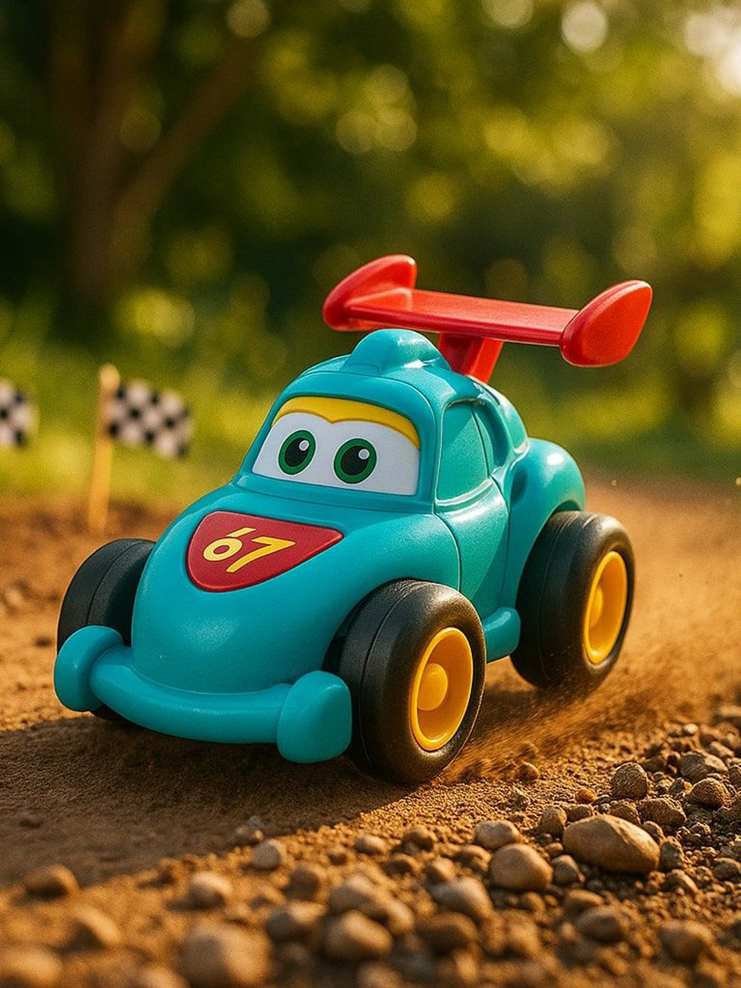BIZDOM Kids Turbo Racer 67 Cute Cartoon Speedster Toy Car