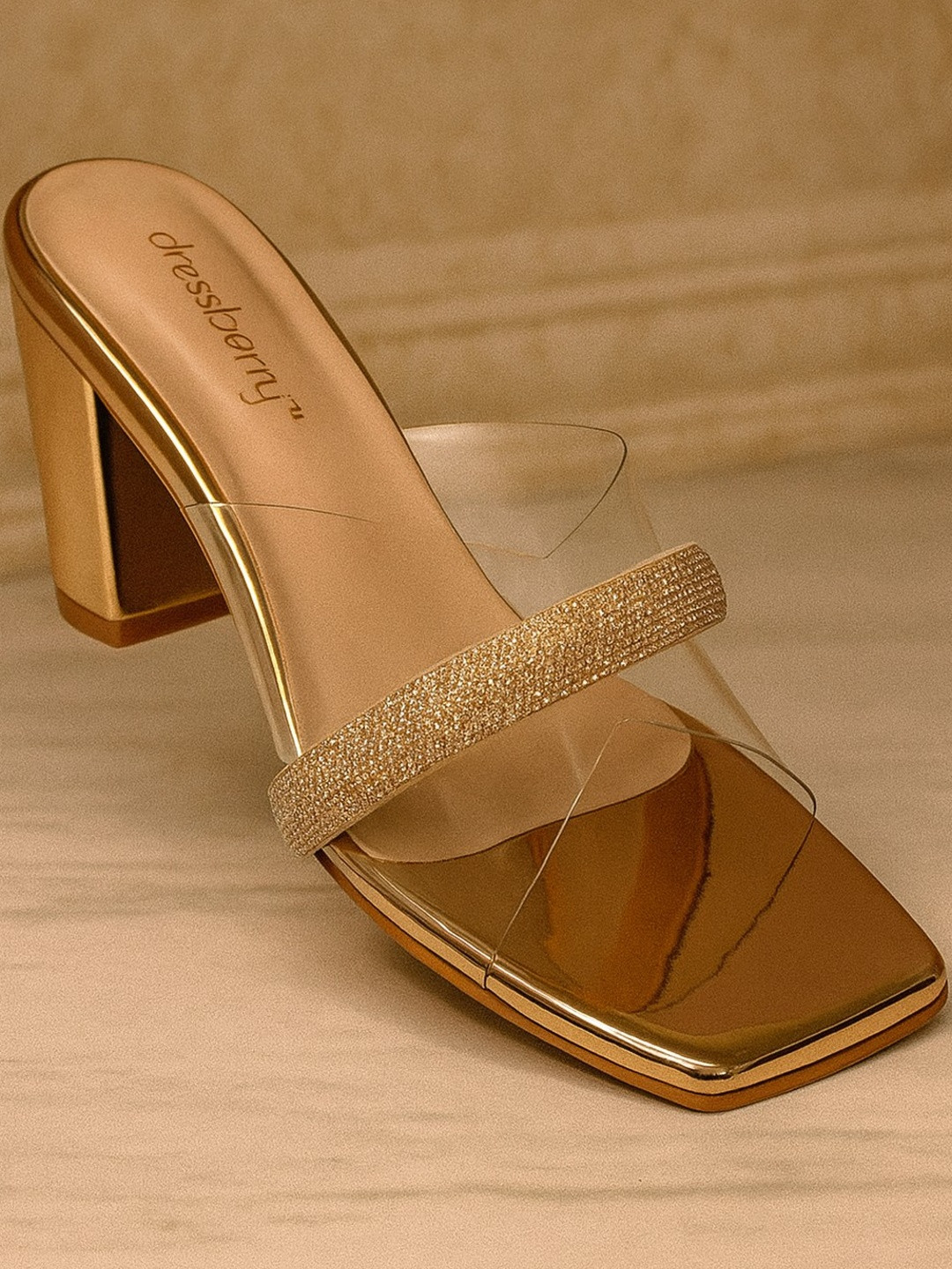 DressBerry Rose Gold Party Heels