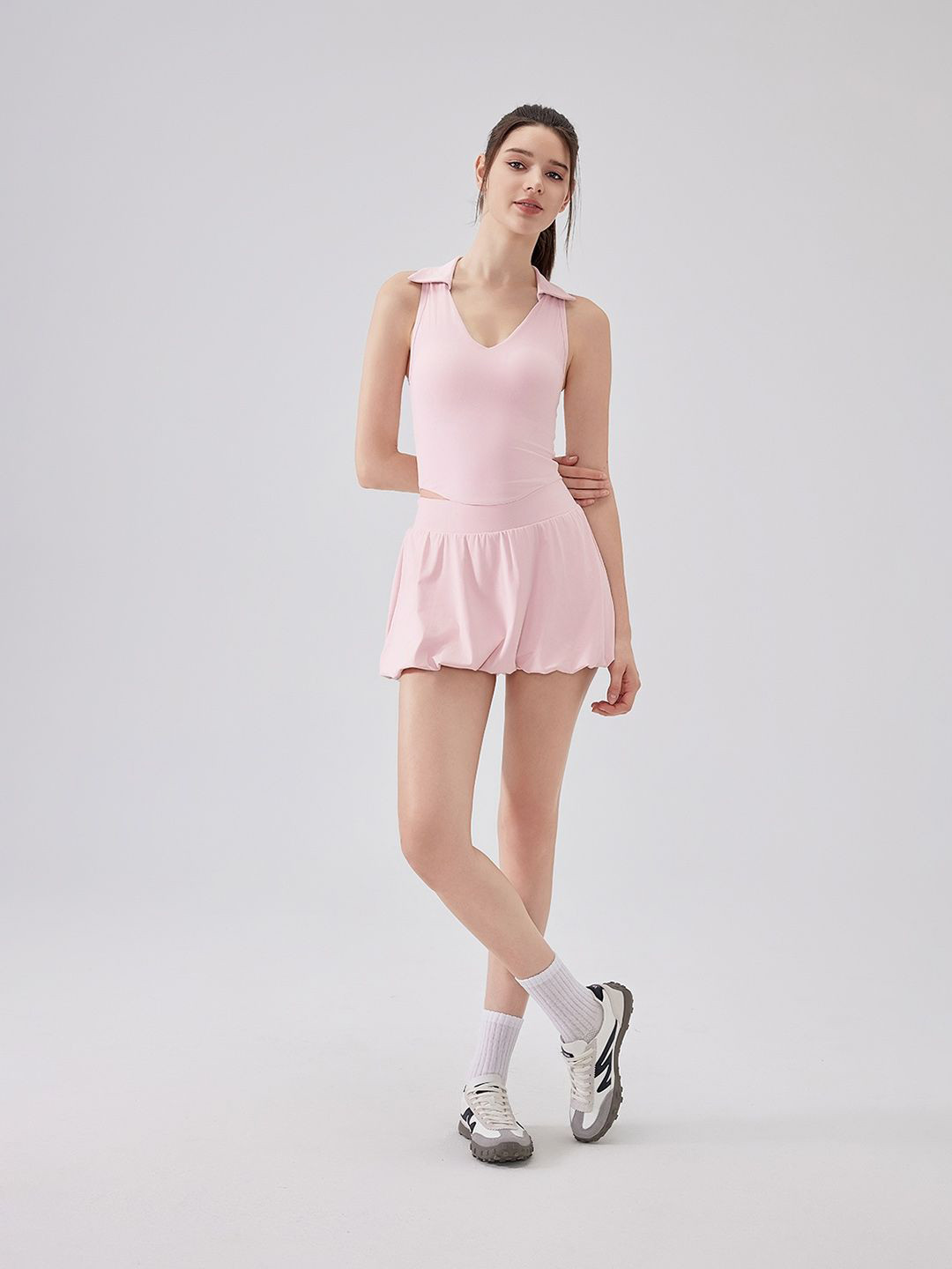 JC Collection Polo Collar Sleeveless Fitted Top