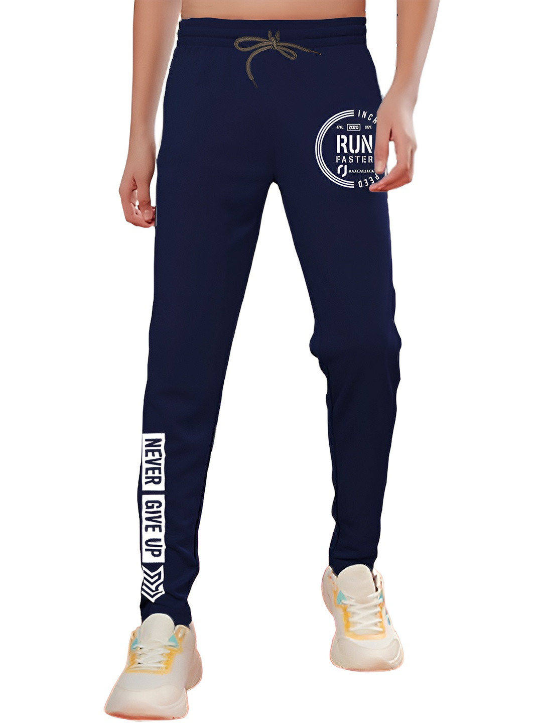 RAZCALJACK Boys Set Of 2 Typography Polyester Track Pants