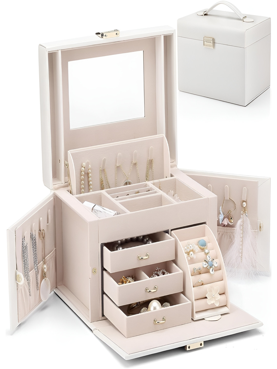 KriShyam White Wardrobe Jewellery Organiser