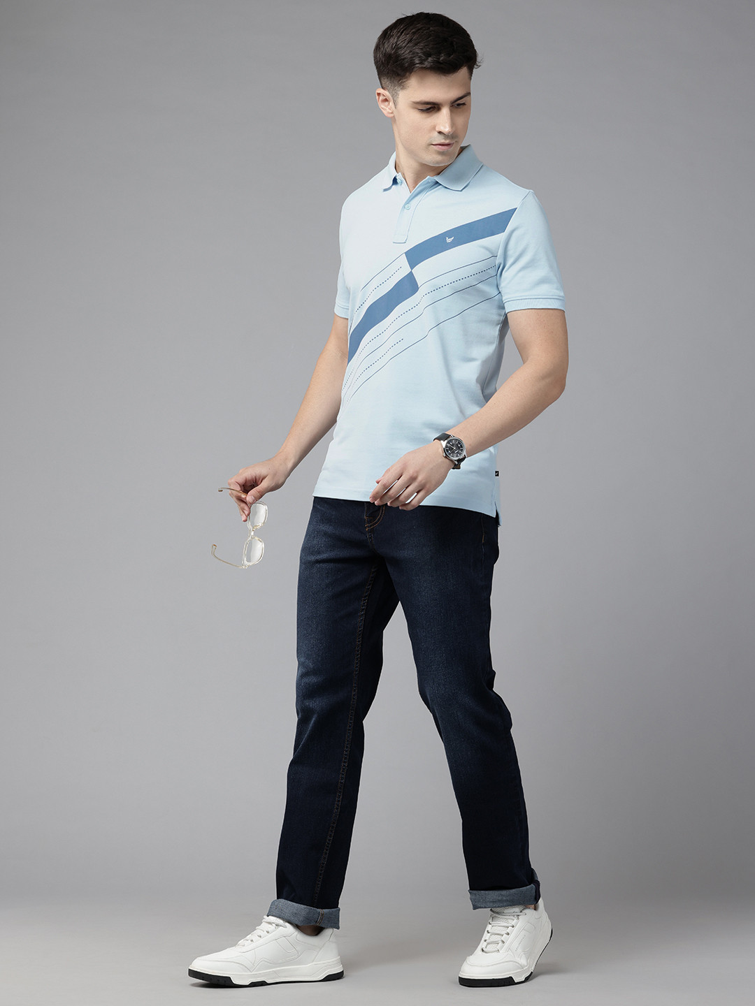 Blackberrys Striped Hypa Fresh Polo Collar T-shirt