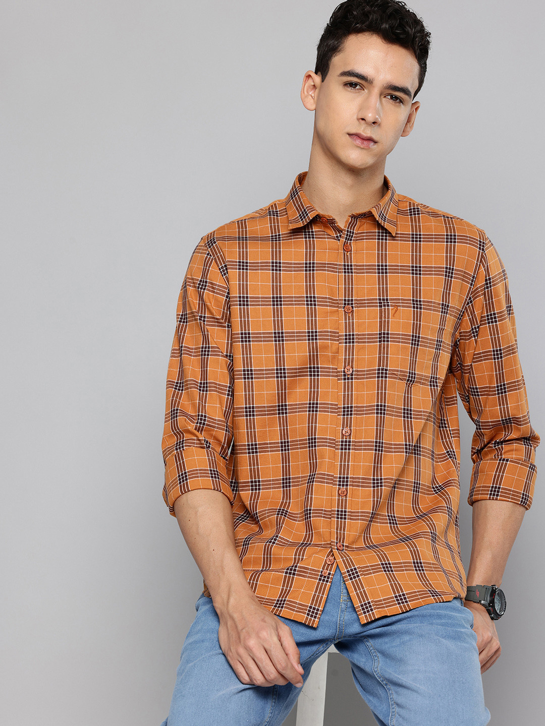 Indian Terrain Classic Fit Checked Casual Shirt