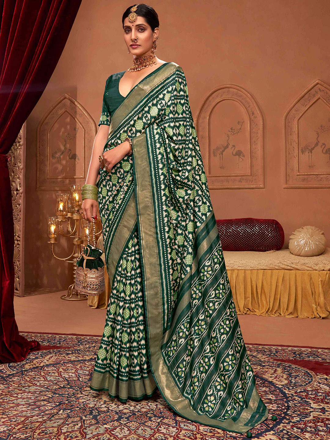 TIRA Women Bandhani Printed Woven Design Traditional Saree