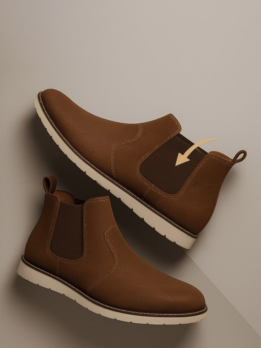 KRAASA Men Chelsea Platform Boots