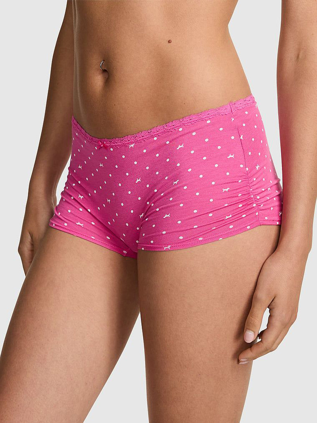 Victoria's Secret PINK Women Printed Dorm Low-Rise Boy Shorts