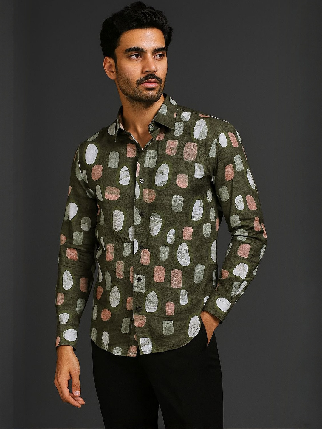 VS MALL Men Self Design Other Casual Shirts