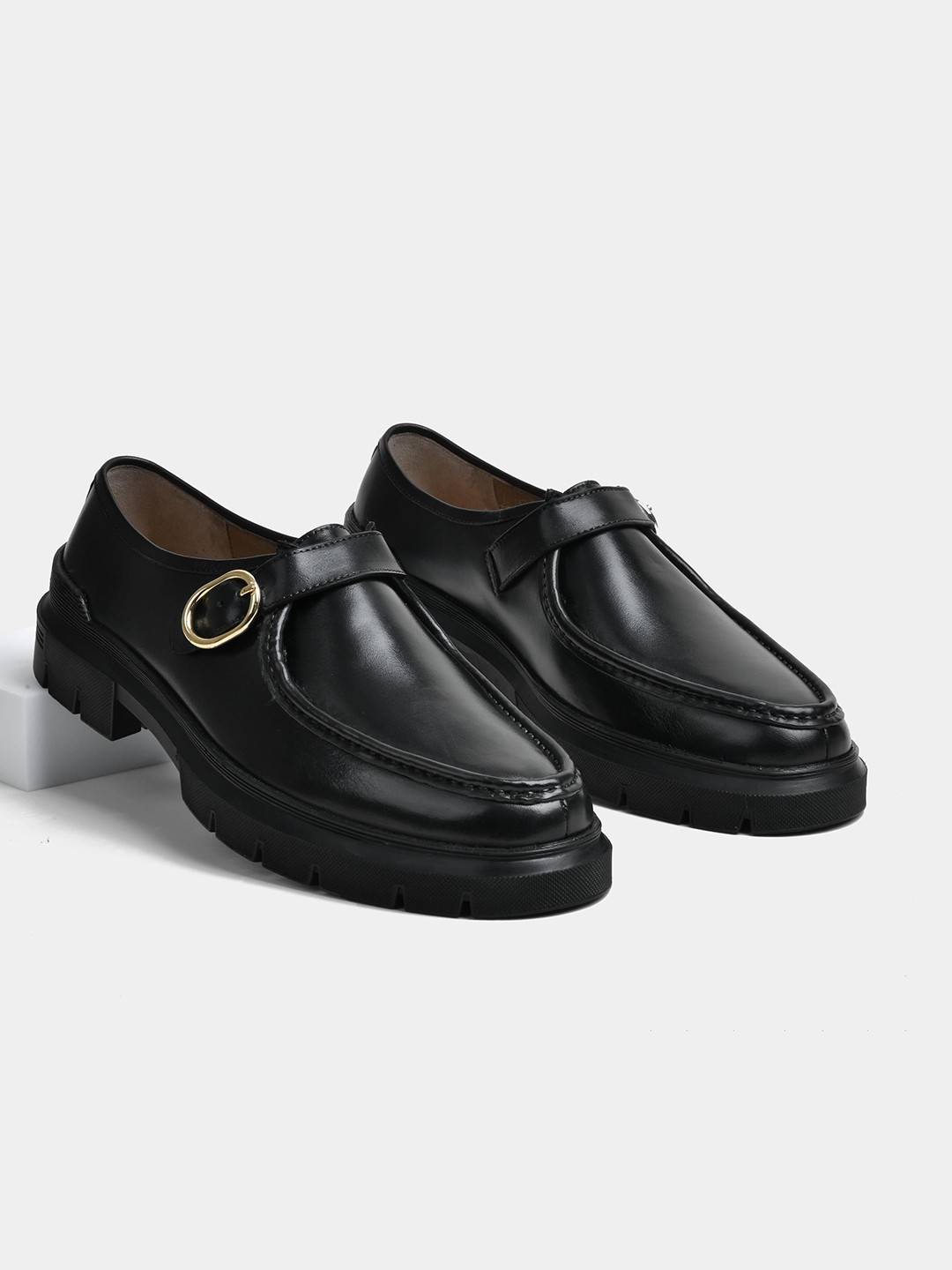 LUXORO FORMELLO Men Buckle Leather Formal Monks