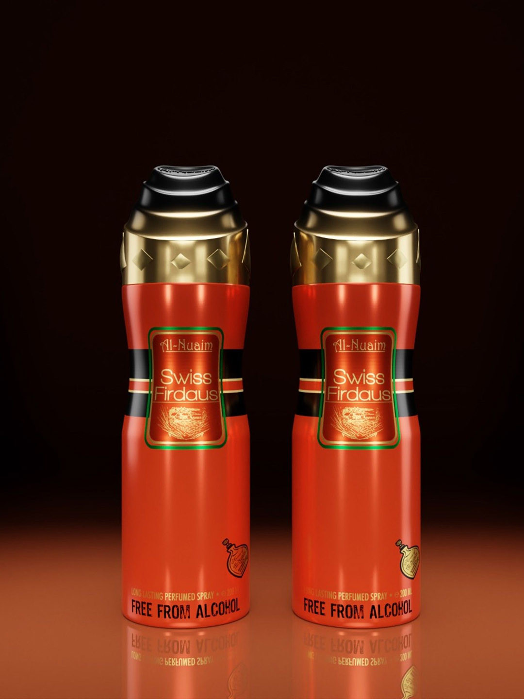 Al-Nuaim Swiss Firdous Long Lasting Alcohol Free Deodorant Perfumed Spray - 200ml Each