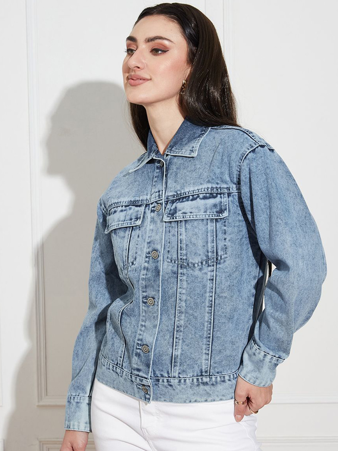Miss Chase Washed Denim Jacket