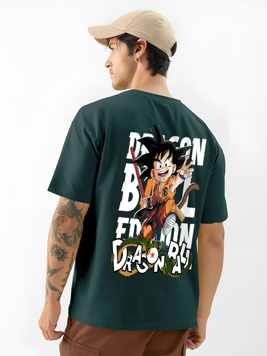 ANGERHOOD Graphic Printed Drop-Shoulder Sleeves Pure Cotton Oversized T-shirt
