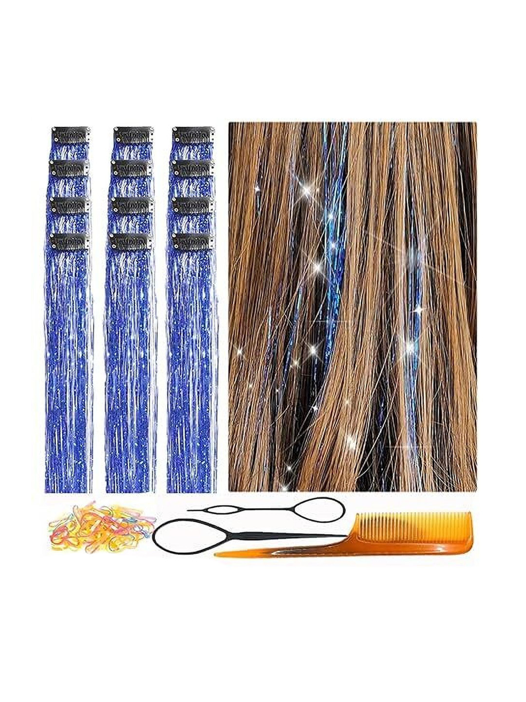 VIEWS Blue Wavy Clip-In Twists Hair Extension