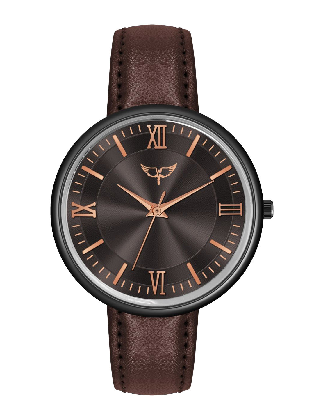 WHITE BIRD Women Brass Dial & Leather Straps Analogue Watch ATM 1037 D Coffee