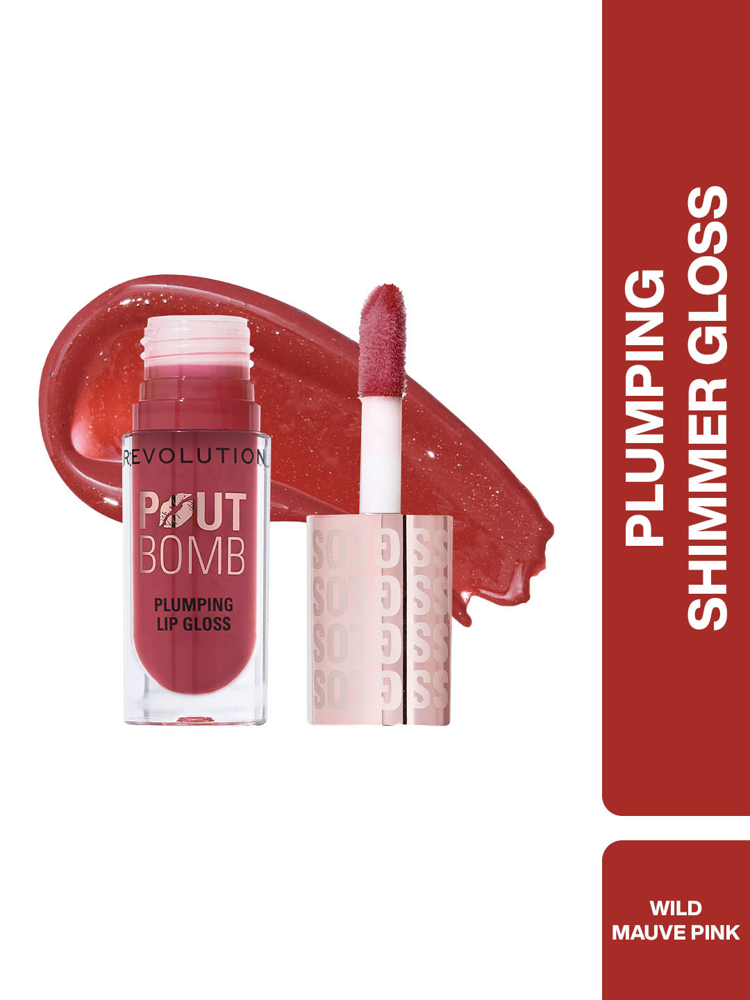 Makeup Revolution London Pout Bomb Plumping Lip Gloss - 4.6 ml - Wild Mauve Pink
