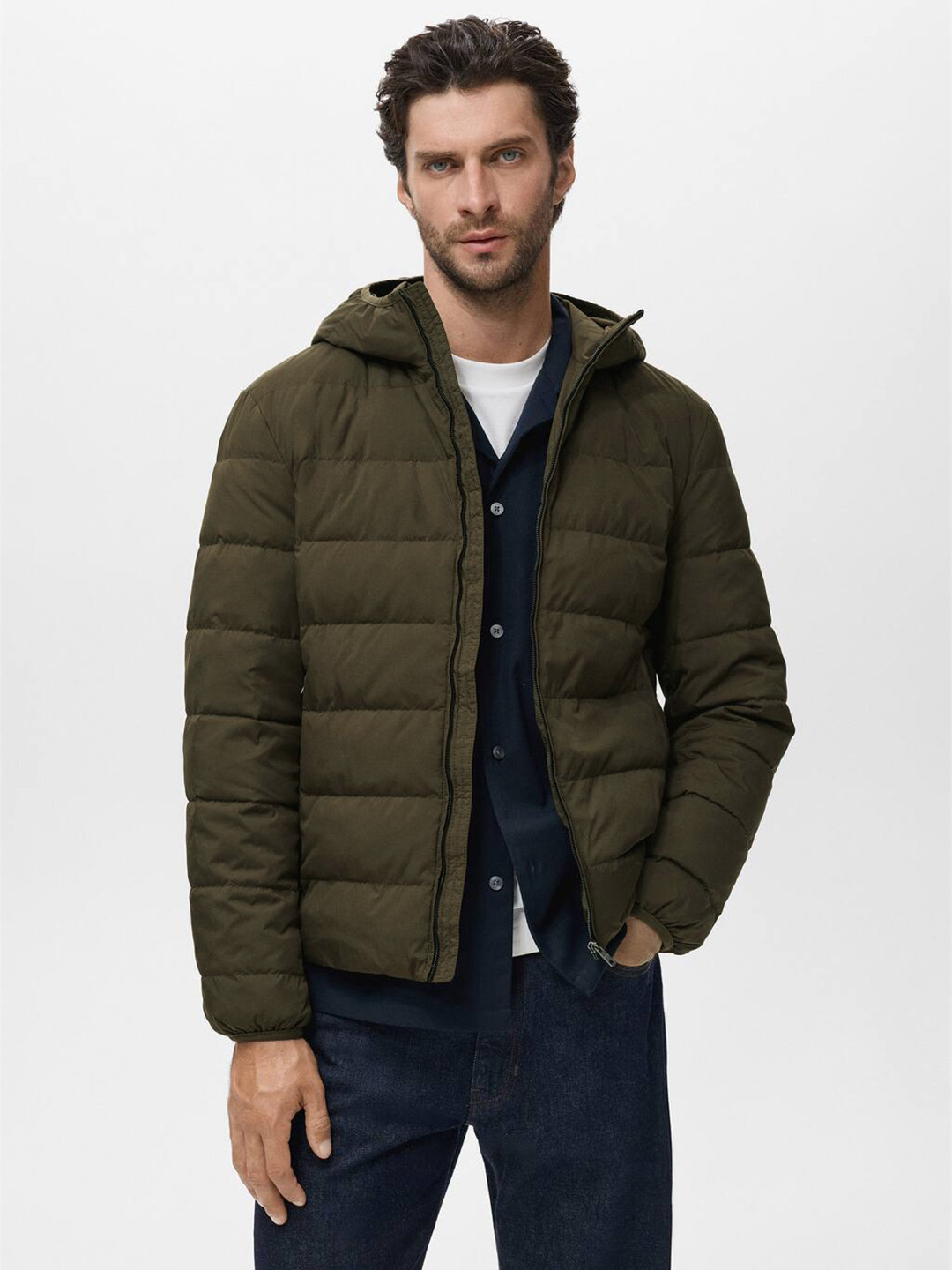 MANGO MAN Hooded Packable Padded Jacket