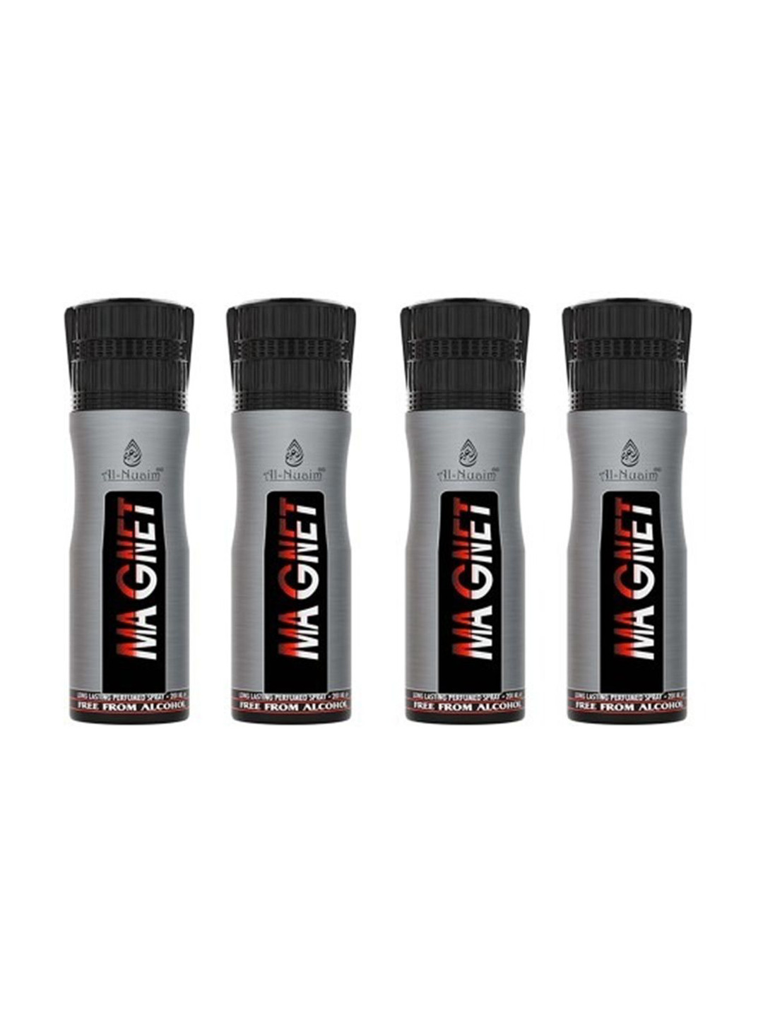 Al-Nuaim Men 4Pcs Magnet Long Lasting Alcohol Free Deodorant Perfumed Spray - 200ml Each