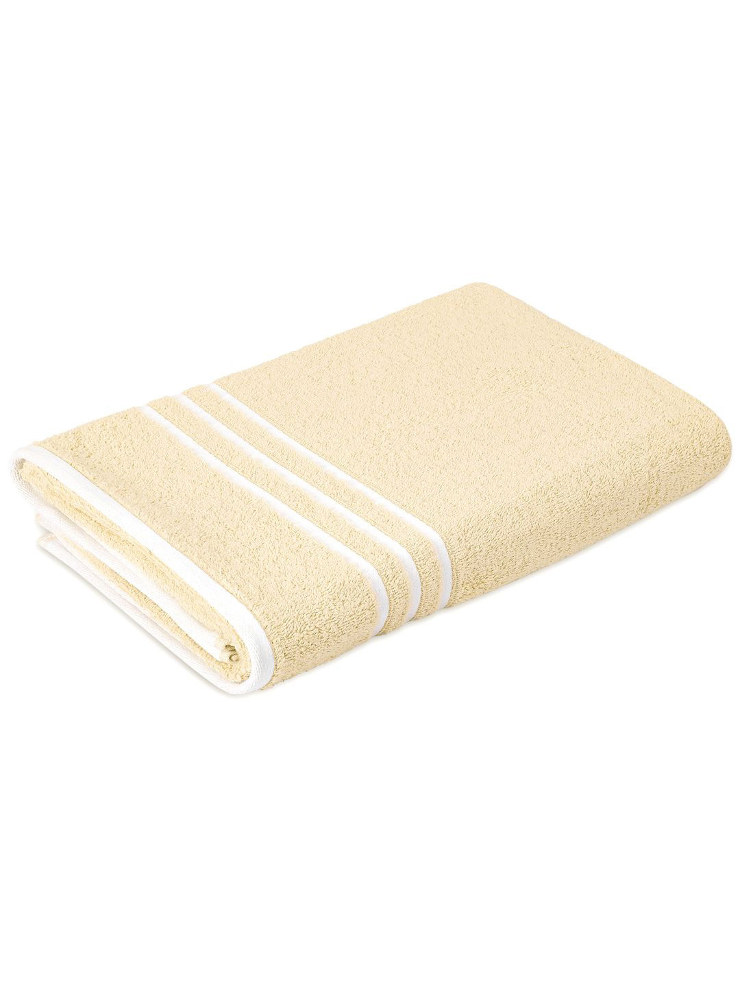 Layers Tuscany Cream-Coloured & White Pure Cotton 380 GSM Bath Towel