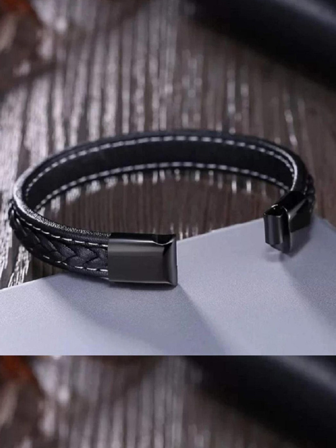 Balaji Supply Men Leather Wraparound Bracelet