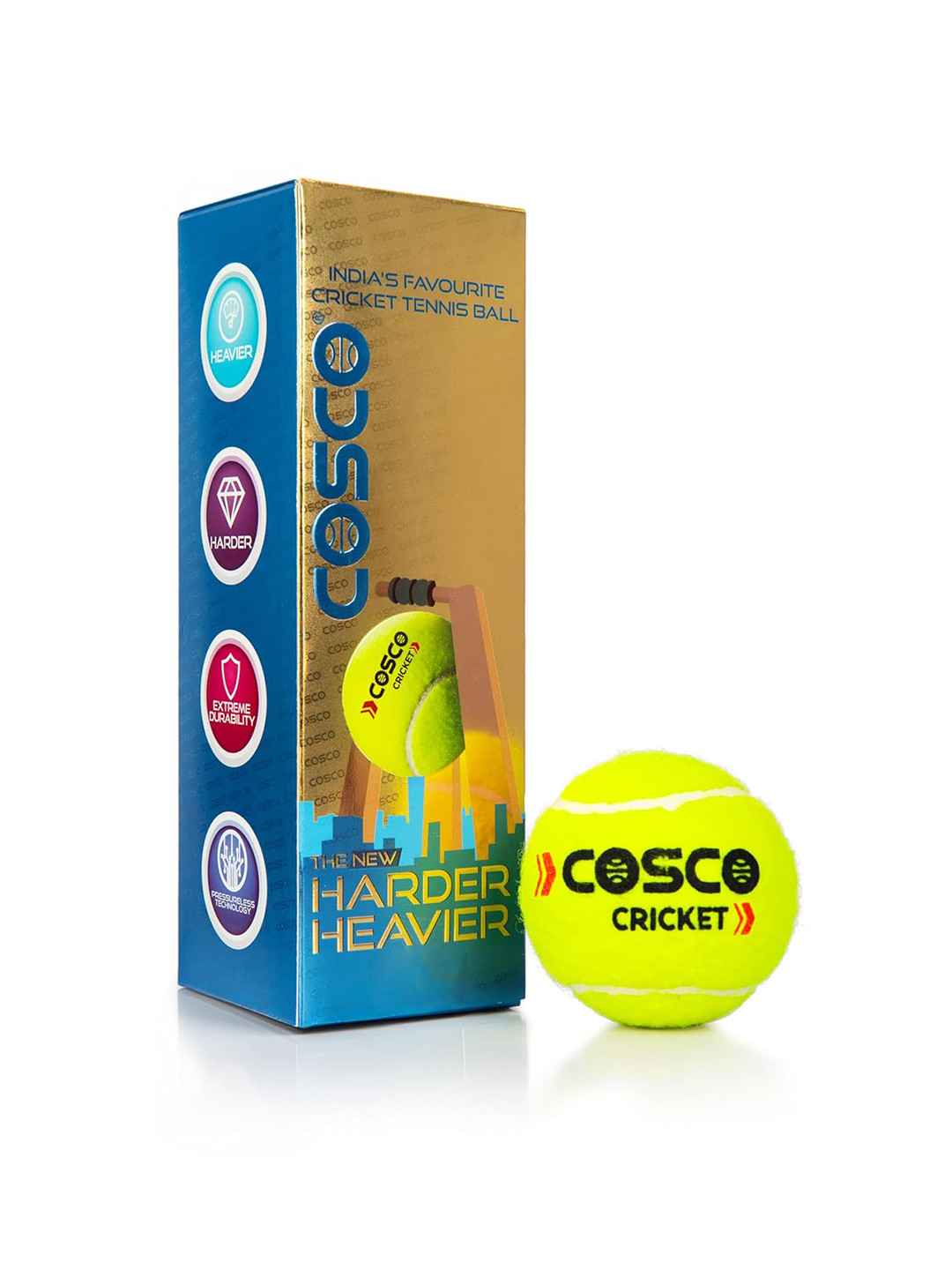 COSCO Set Of 3 Light Weight Cricket Tennis Ball