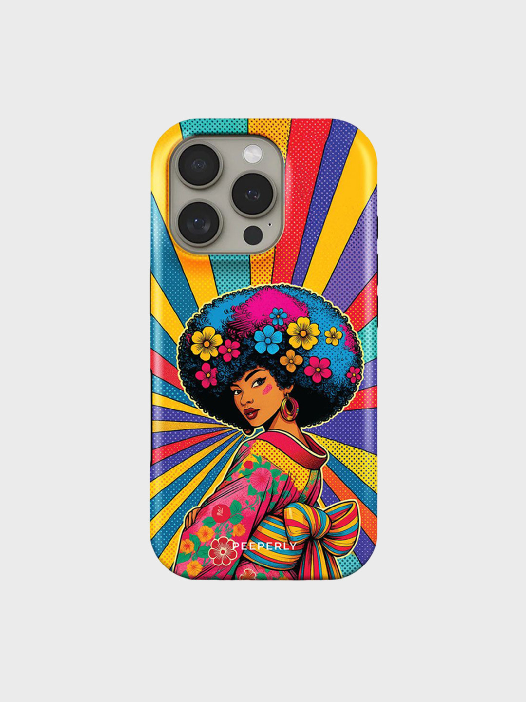 PEEPERLY Women iPhone 13 Afro Queen Impact Resistant Back Case