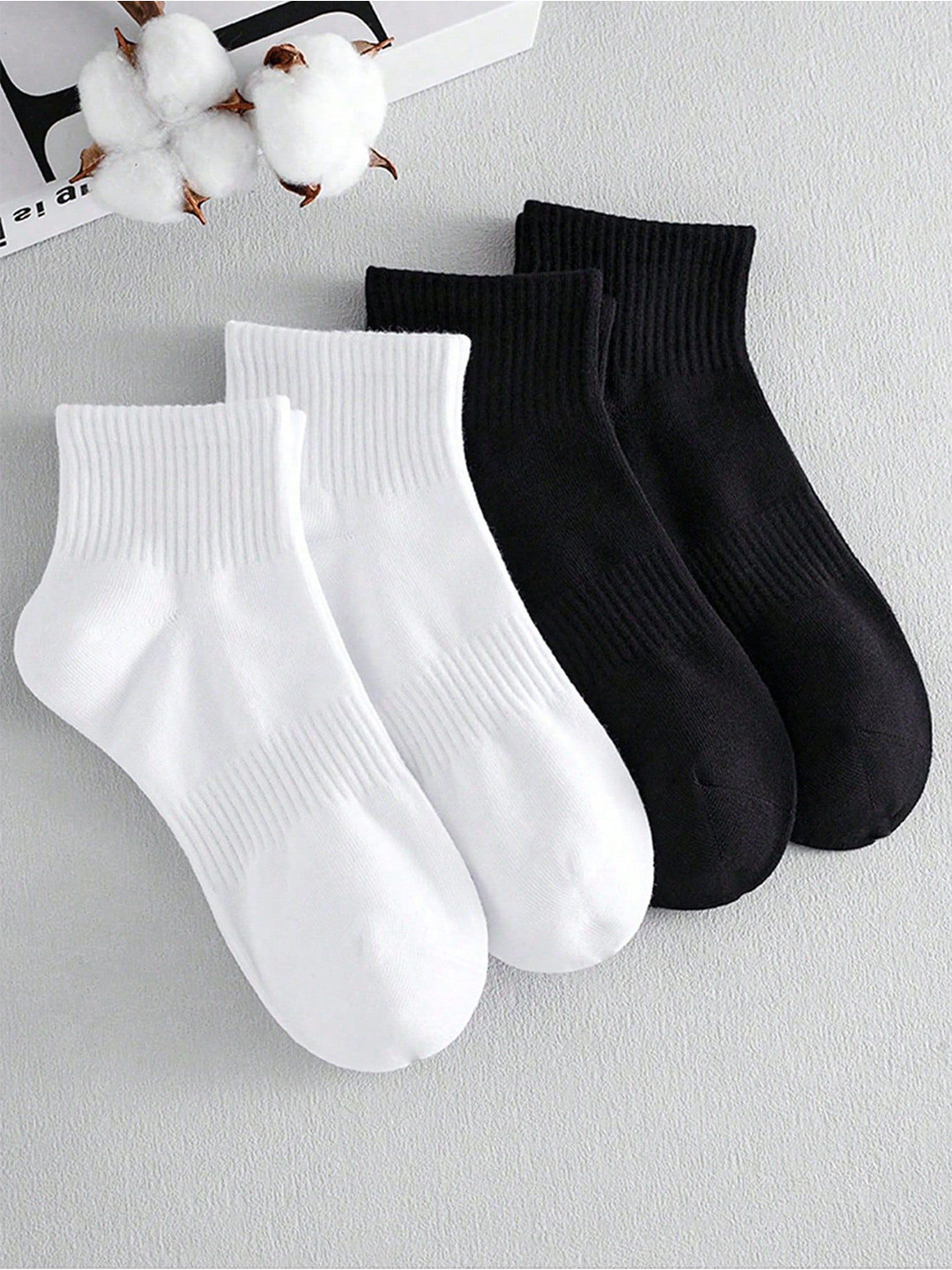 BAESD Unisex Set Of 4 Double Grip Ankle Length Socks