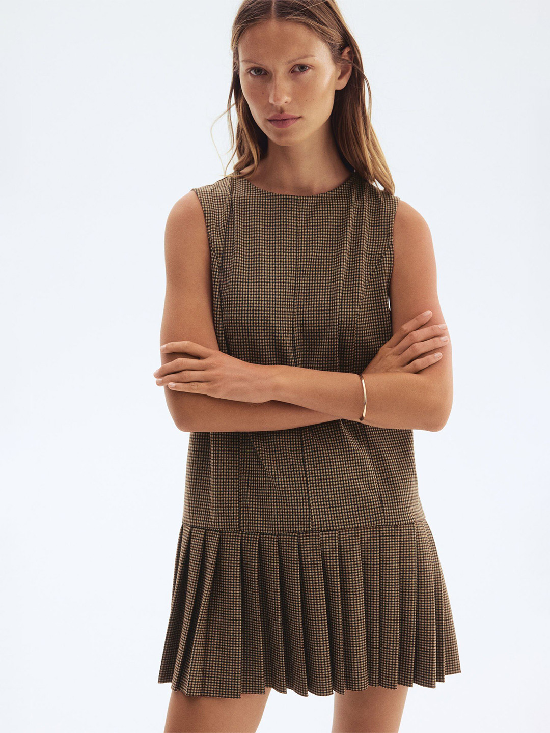 H&M Women Pleated-Skirt Mini Dress