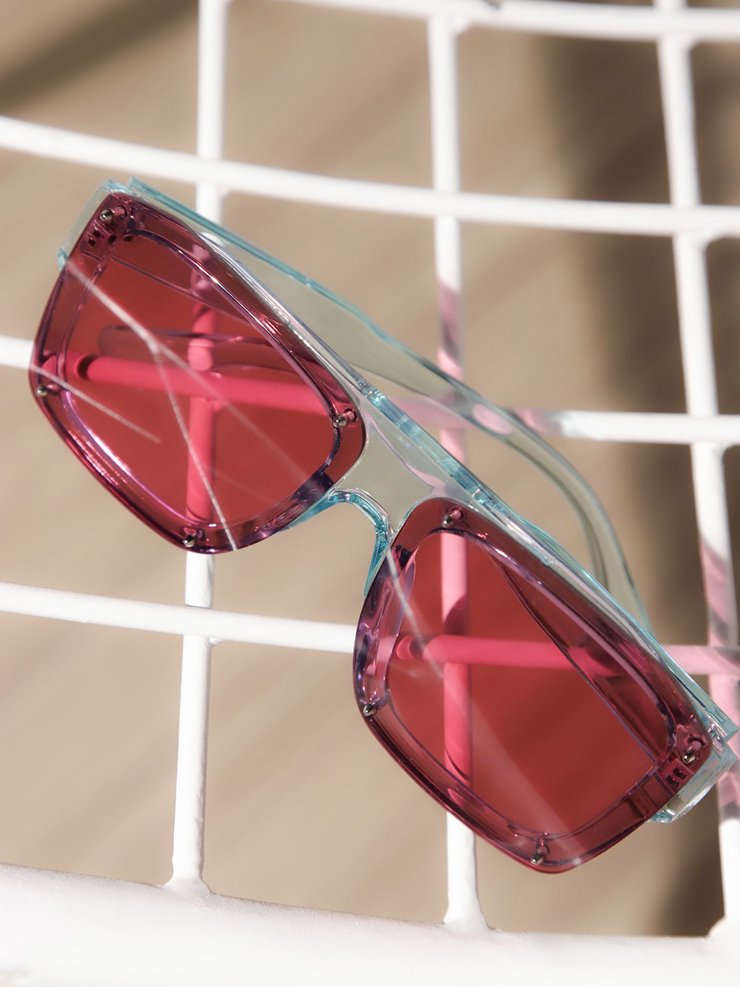 LULU & SKY Women Square Regular Lens Sunglasses ST-95188-BLUE RED