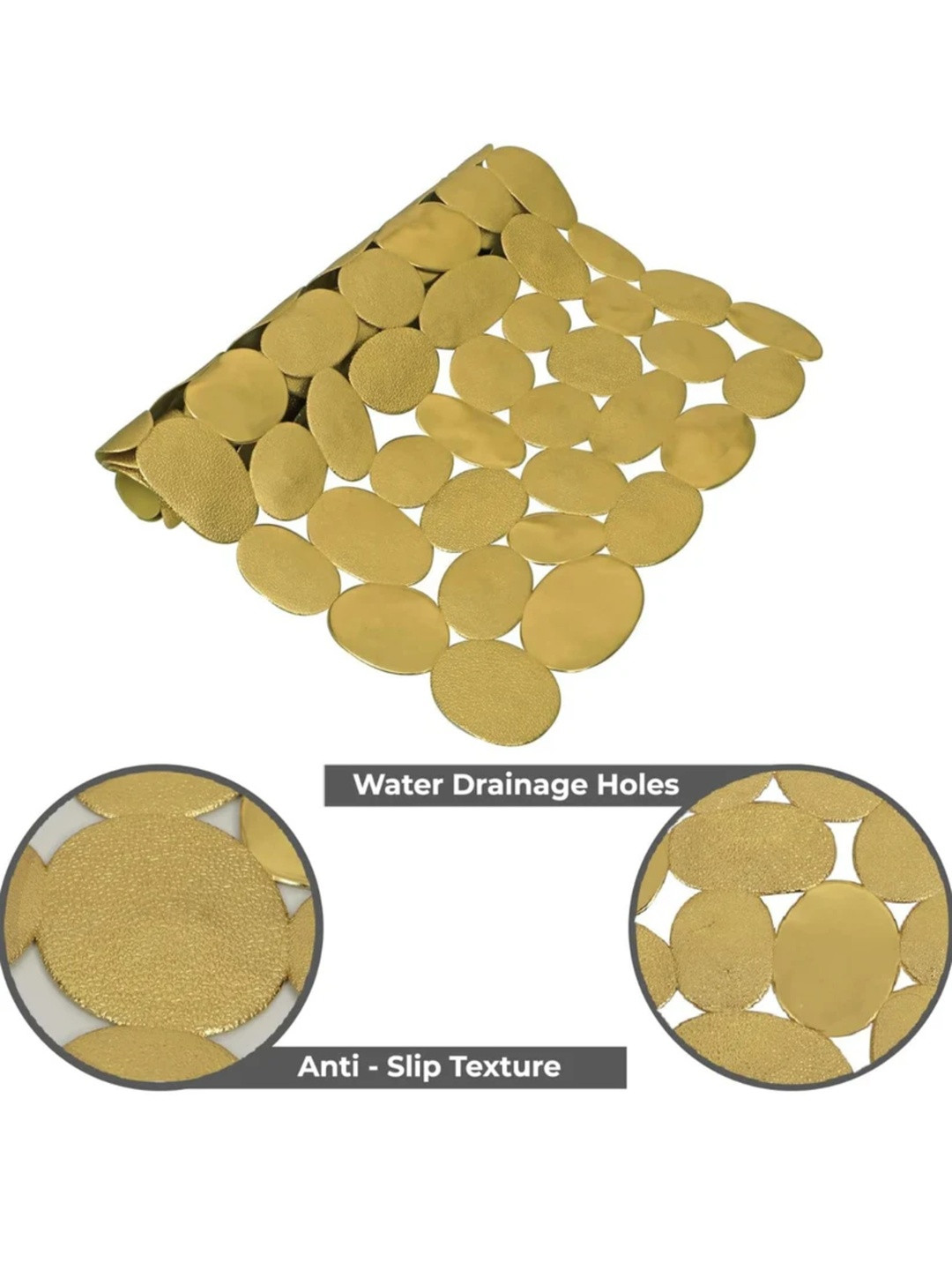 Viva Luxury Furnishings Viva Gold Toned PVC Anti Slip Bath Mat