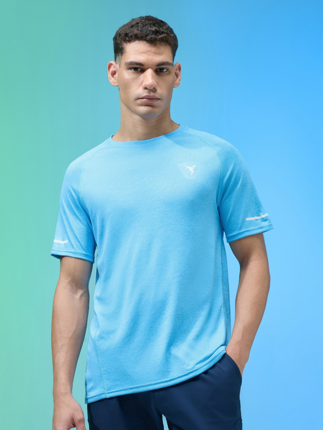 Technosport Drop-Shoulder Sleeves Anti Static Slim Fit T-shirt