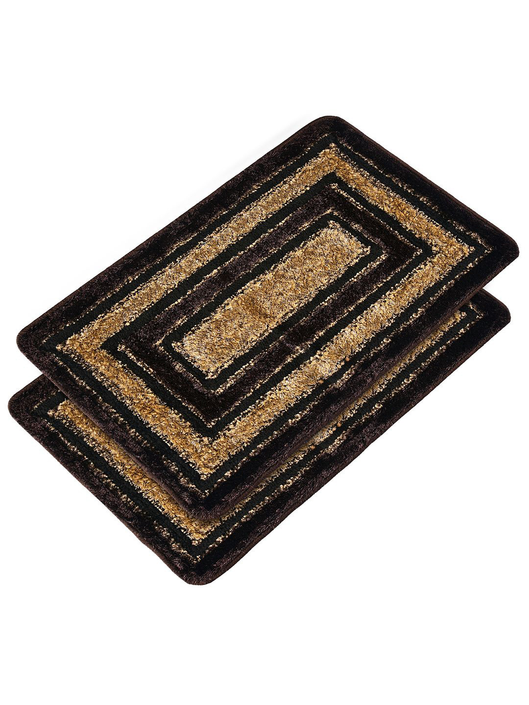 Kuber Industries Pack Of 2 Square Fur Design Microfibre Anti-Skid Doormats