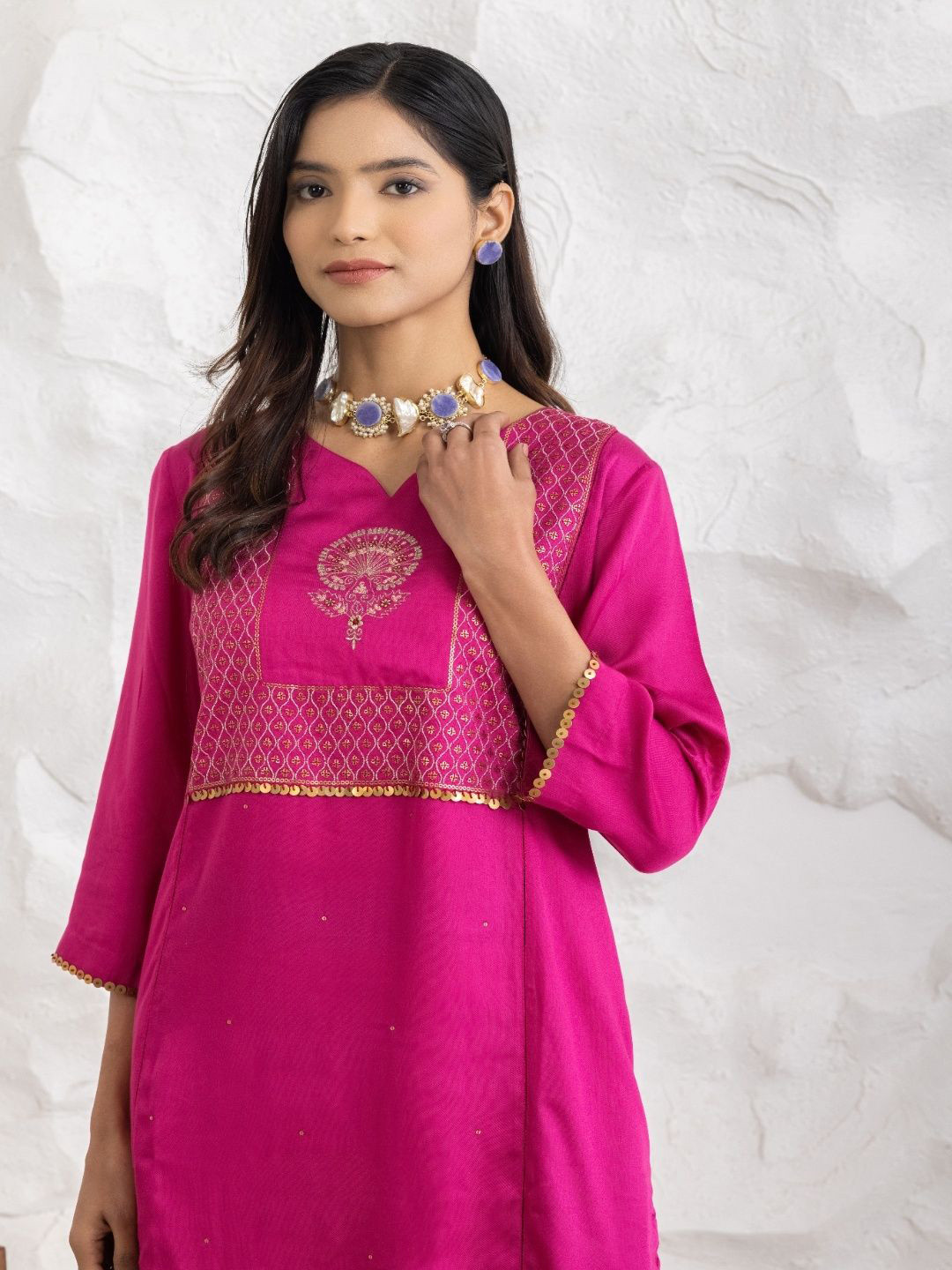 Haavi By Purab Ethnic Motifs Woven Design A-Line Kurta