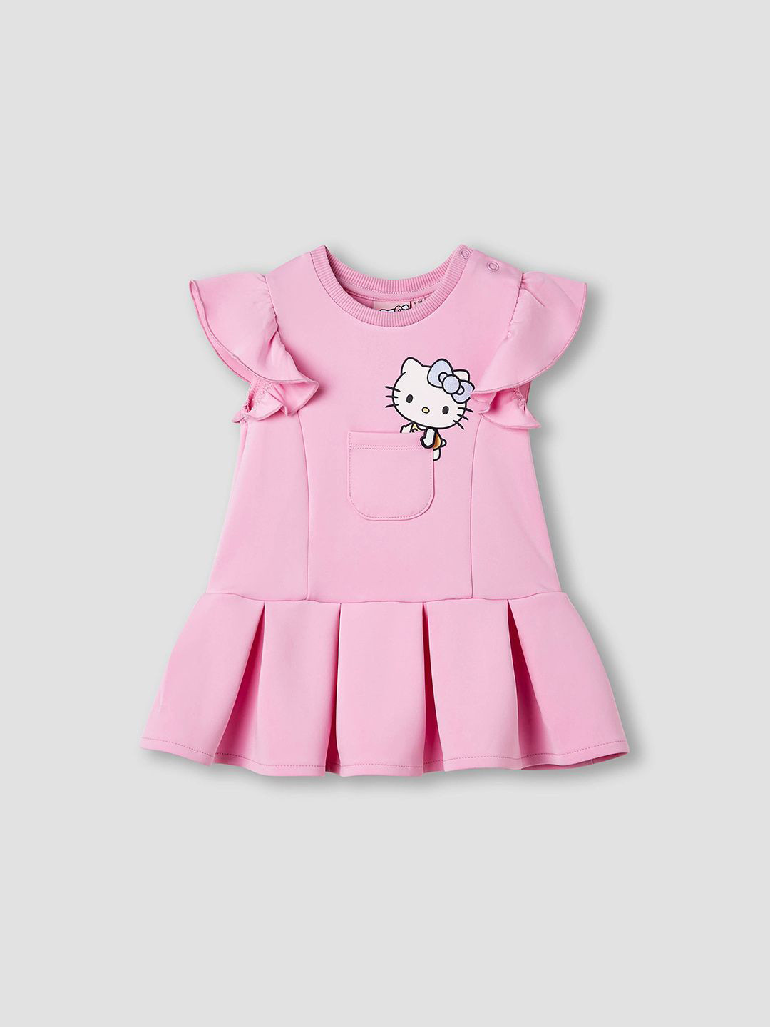 Juniors by Babyshop Infants Hello Kitty Print Flutter Sleeve A-Line Dress