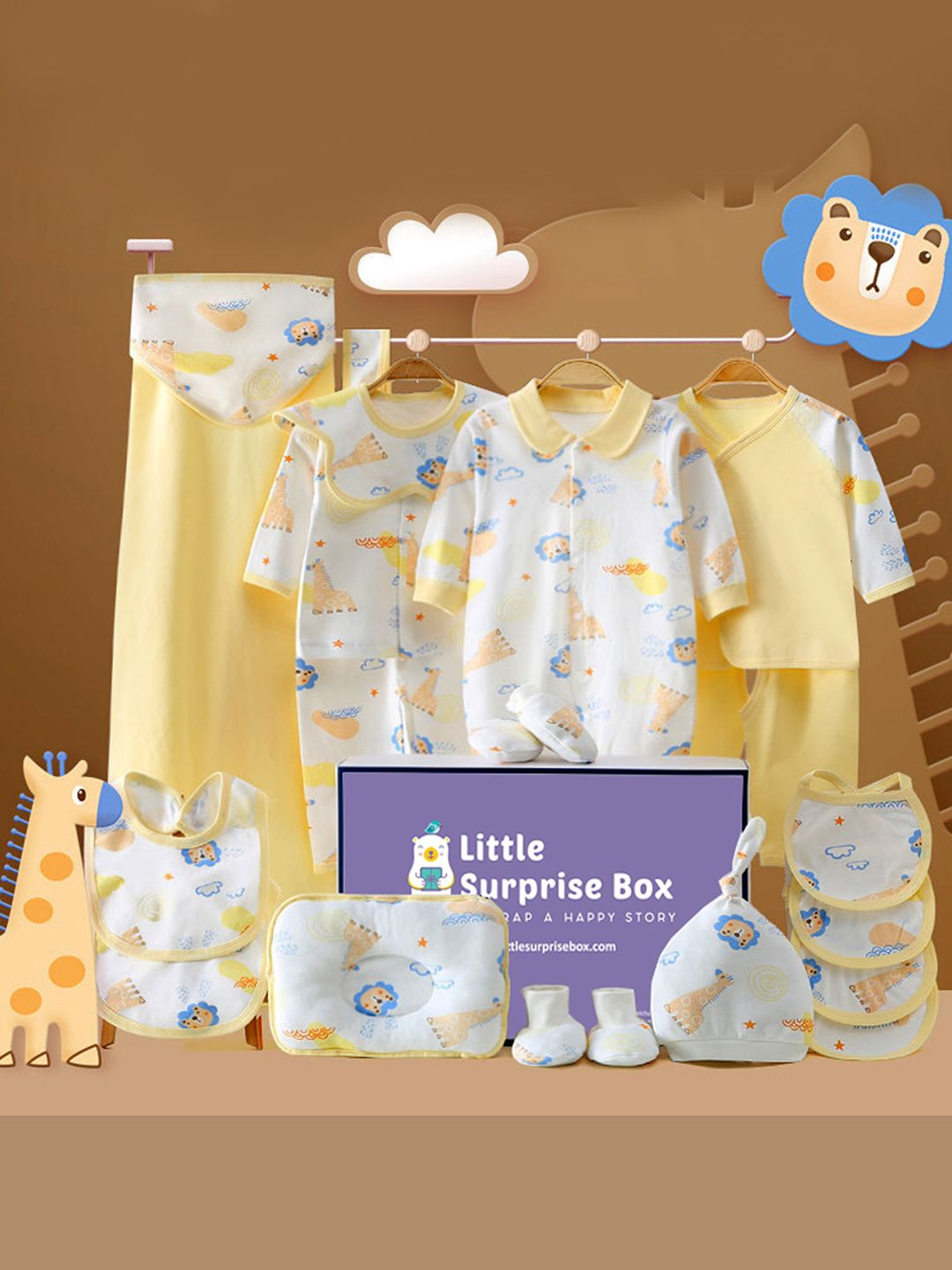 Little Surprise Box LLP Infants Pack Of 20 Printed Soft Cotton Baby Apparel Gift Set