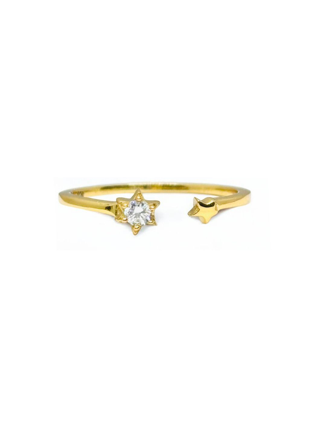Luxevogue Women 18K Gold Plated 925 Sterling Silver Adjustable Star Ring