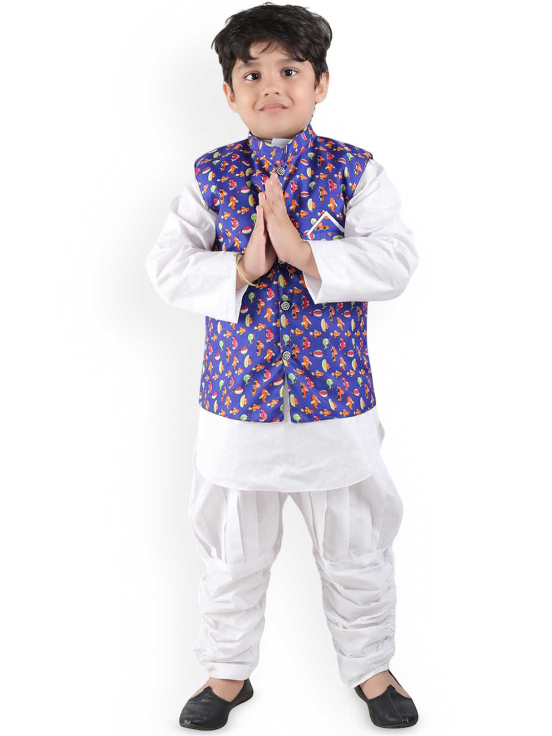 NEW GEN Boys Mandarin Collar Straight Kurta With Patiala