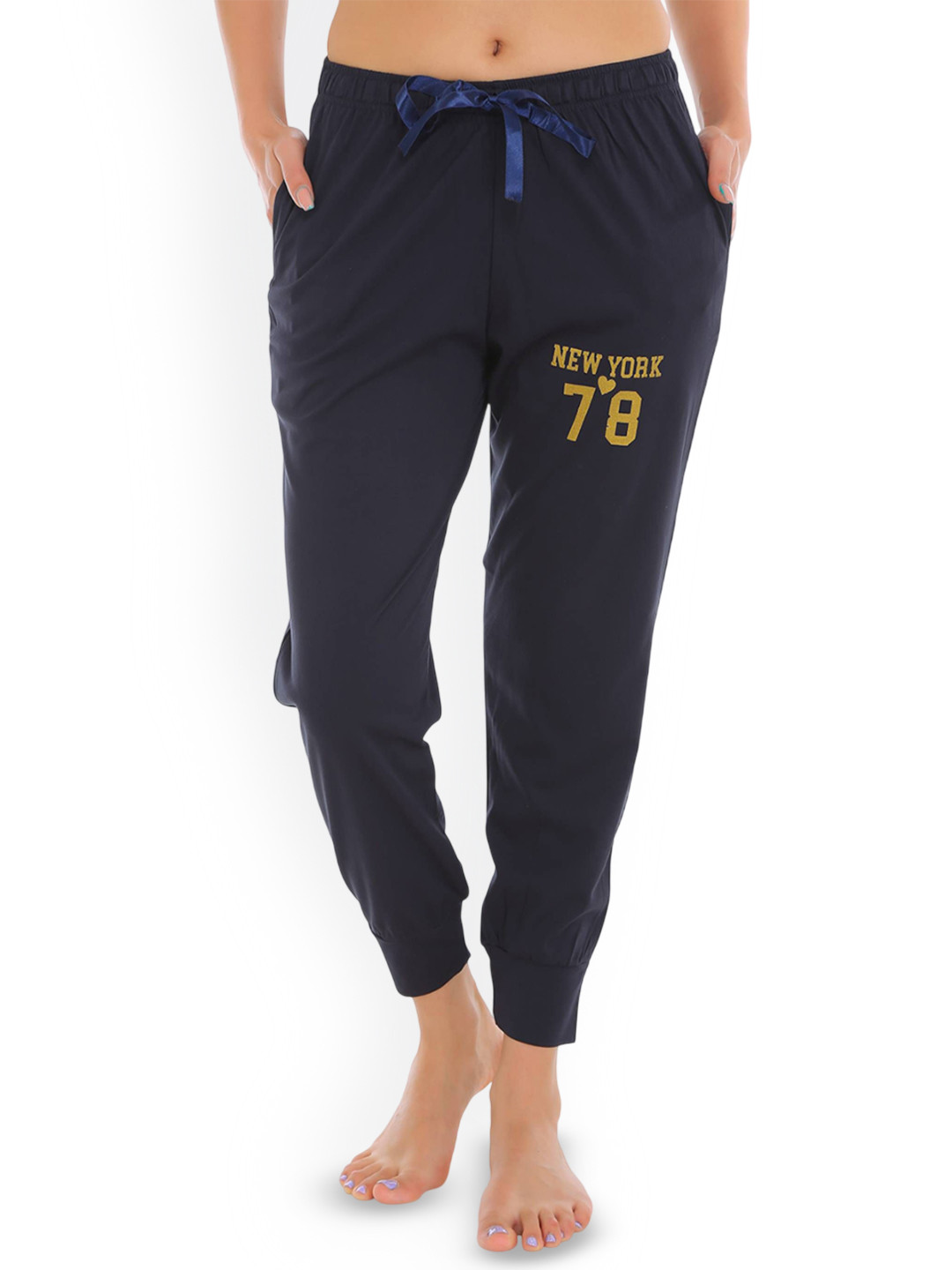 SONA Women Mid-Rise Printed Cotton Lounge Joggers