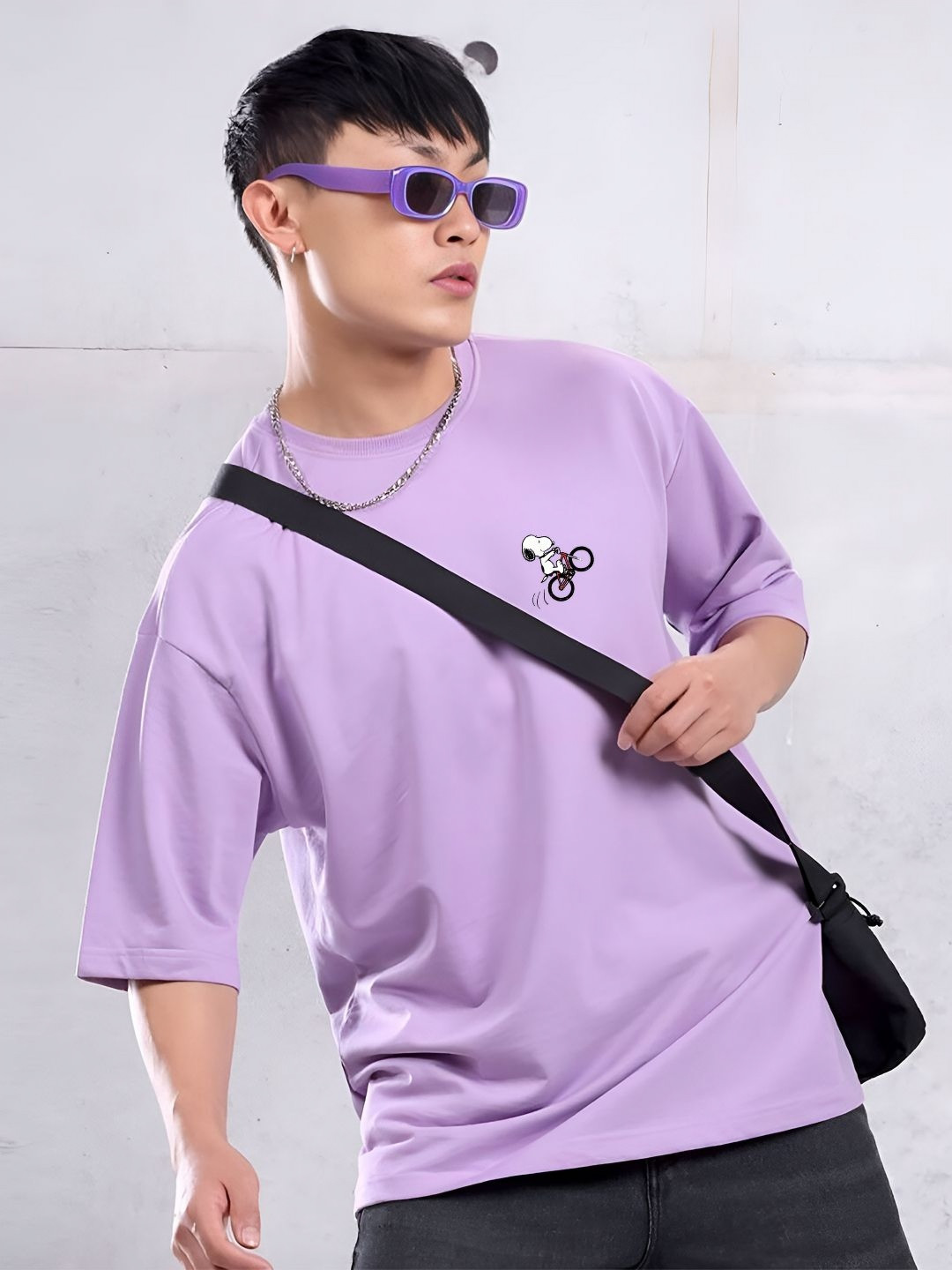 ANGERHOOD Life Cycle Printed Round Neck Bio Finish Oversized Cotton T-shirt