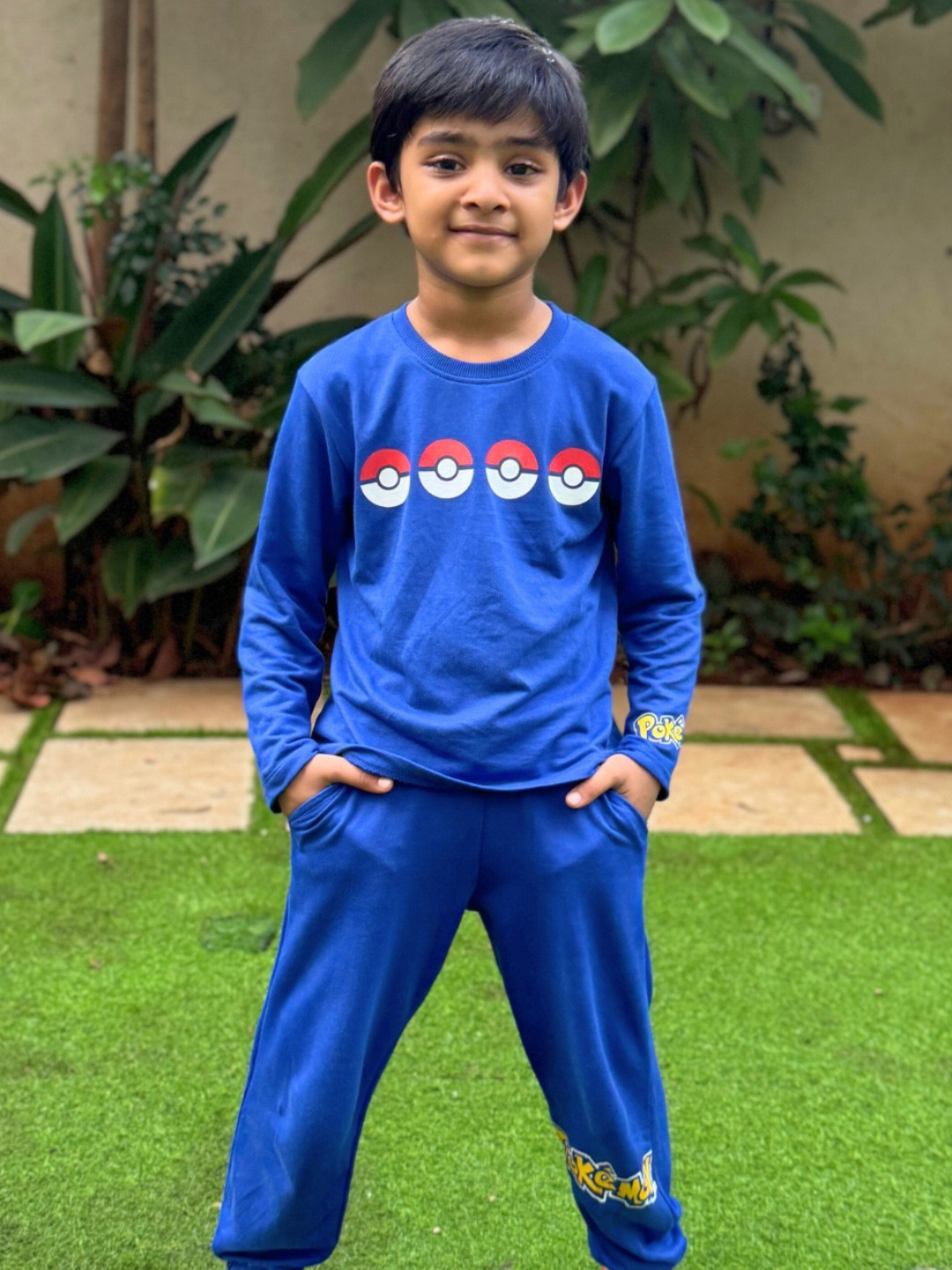 Nap Chief Kids Unisex Pokemon Printed Pure Cotton Jogger Night Suit