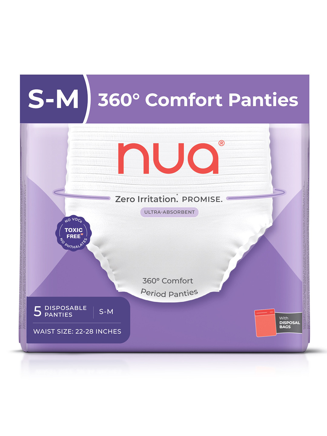 Nua Set Of 5 Overnight Disposable Period Panties - S - M