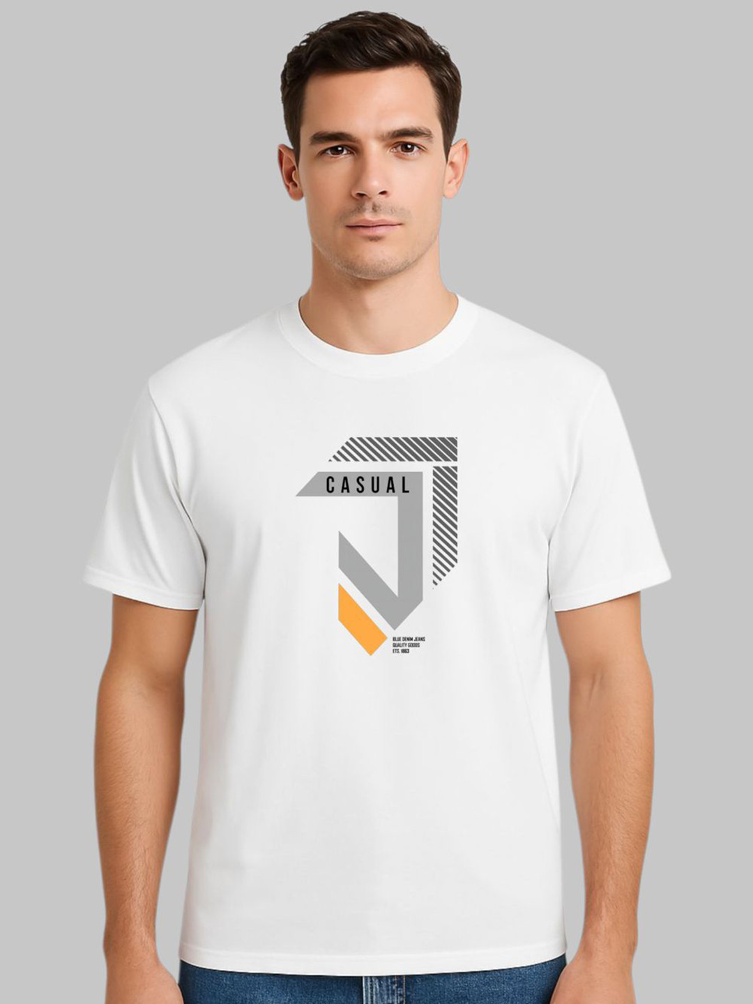 MAGNETO Graphic Printed Round Neck Cotton T-shirt