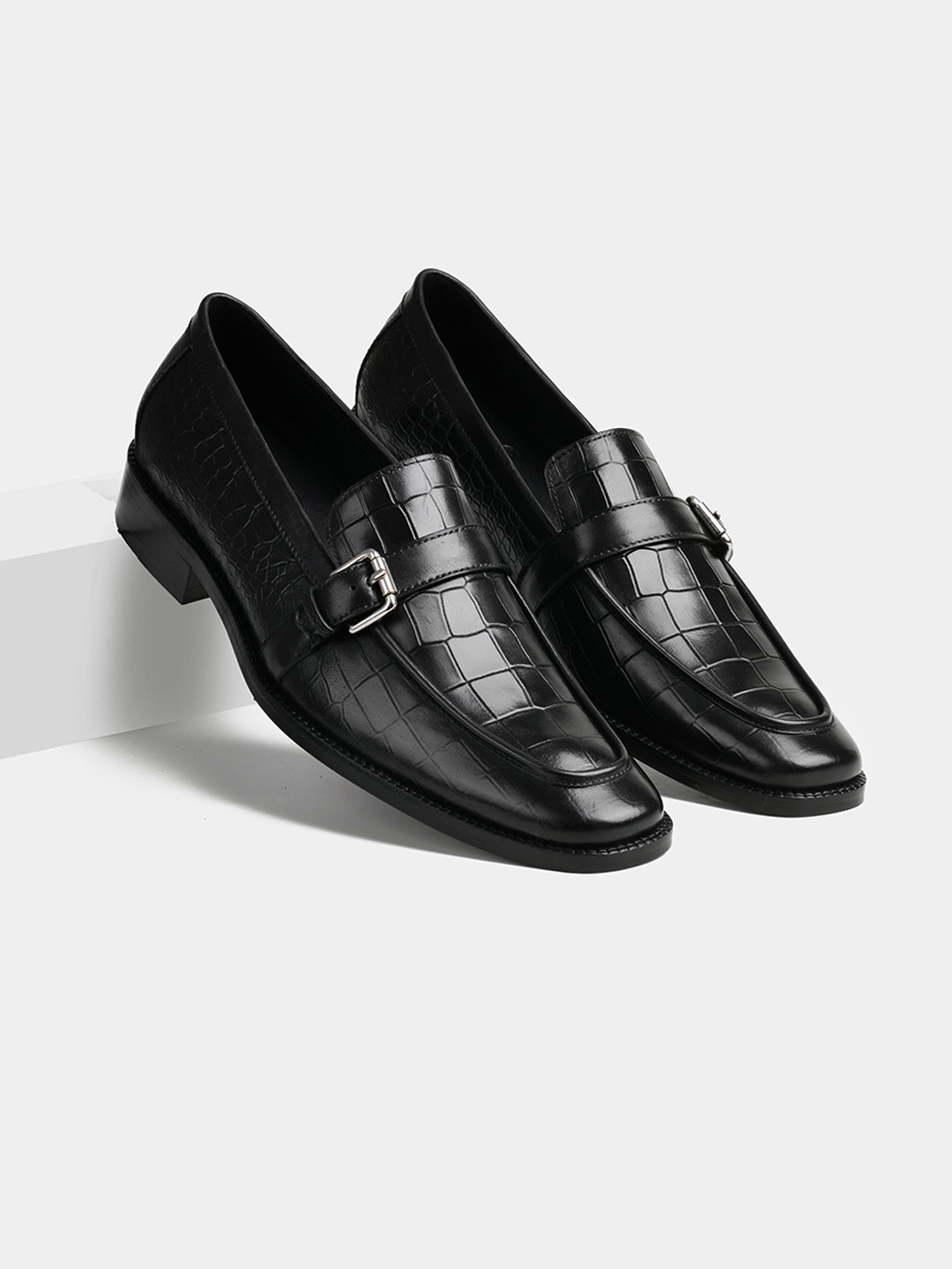 LUXORO FORMELLO Kelin Men Textured Leather Formal Slip-On Shoes