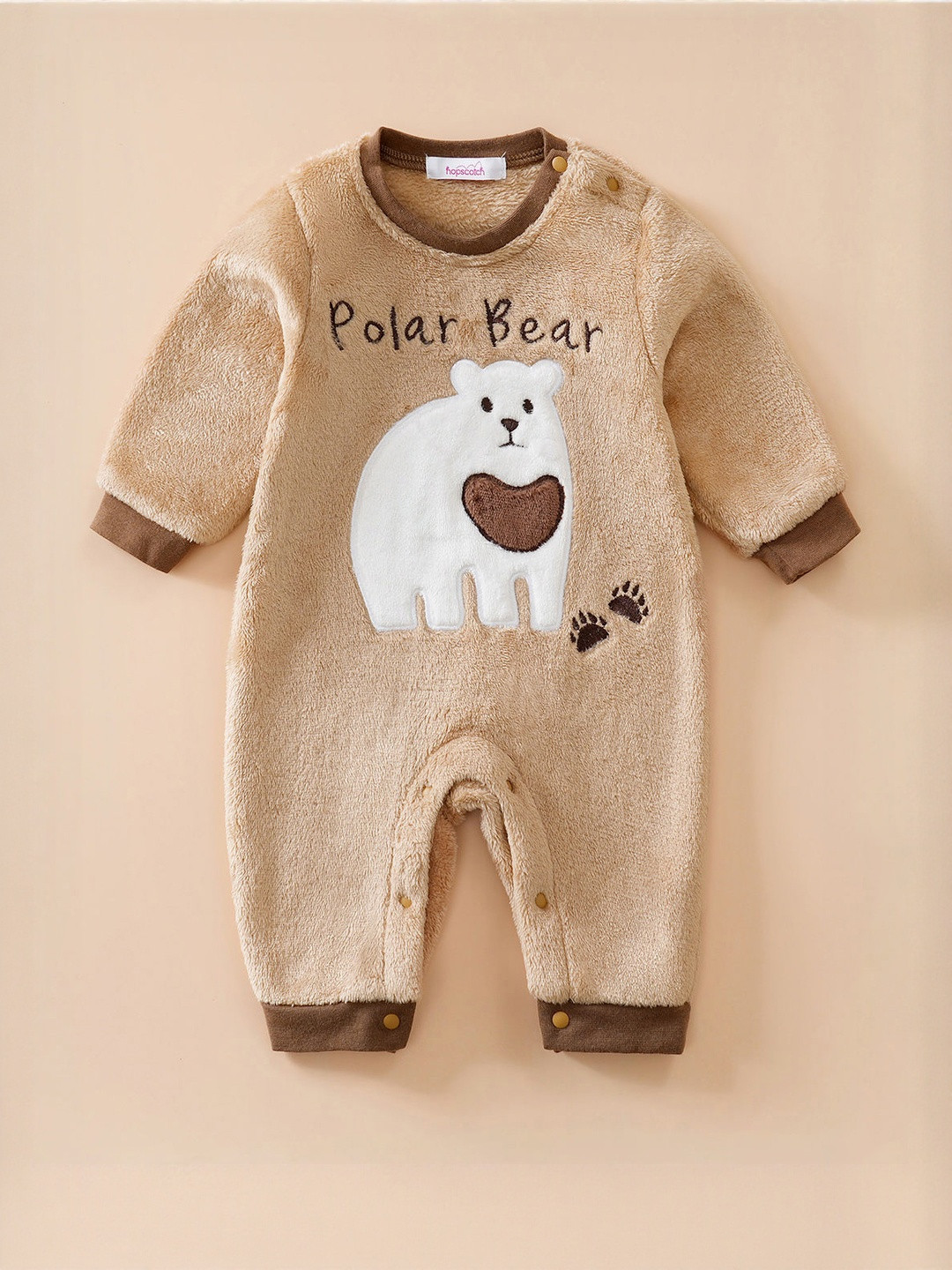 Hopscotch Round Neck Polar Bear Fleece Bodysuit