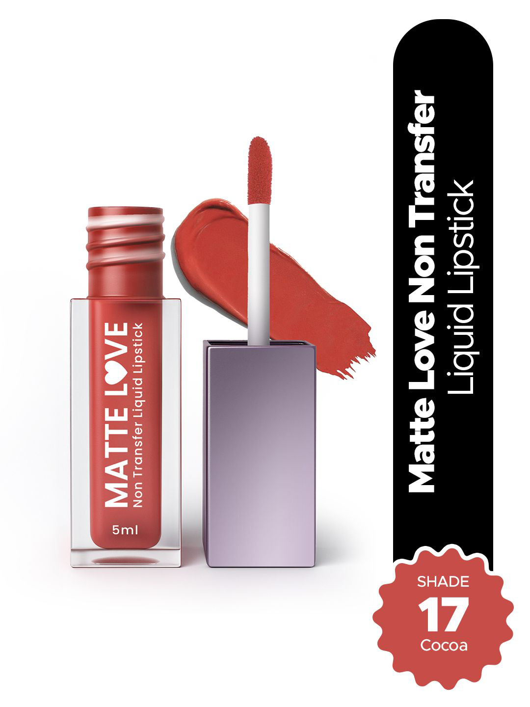 Hilary Rhoda Matte Love Non-Transfer Water-Proof Liquid Lipstick - 5ml - Cocoa 17