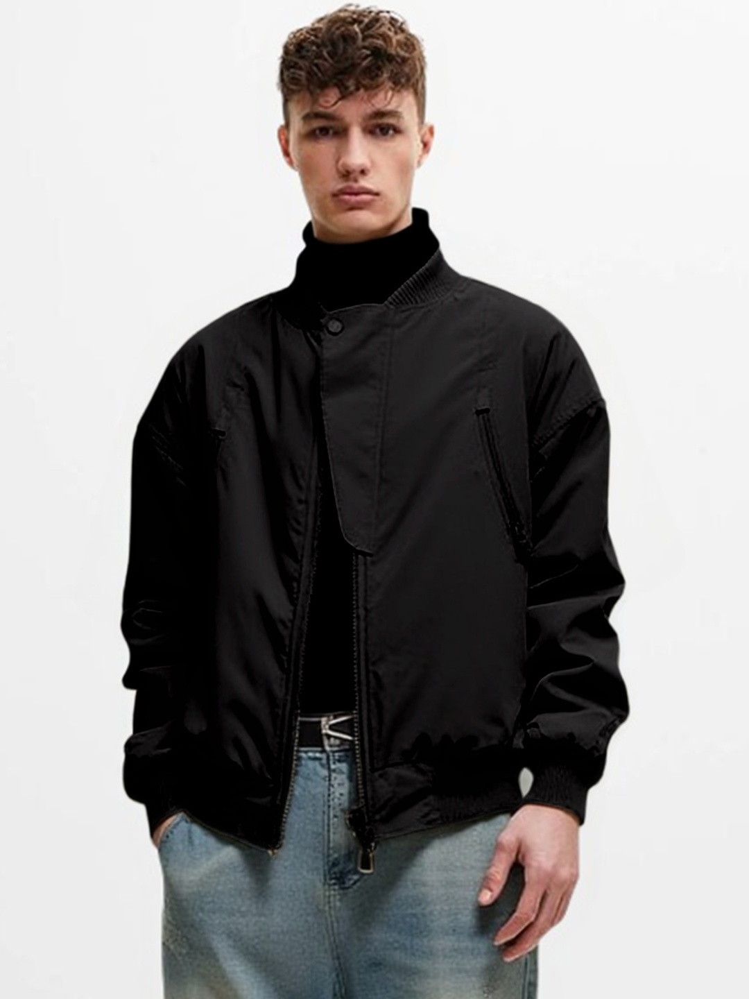 HERE&NOW Men Black Casual Jacket
