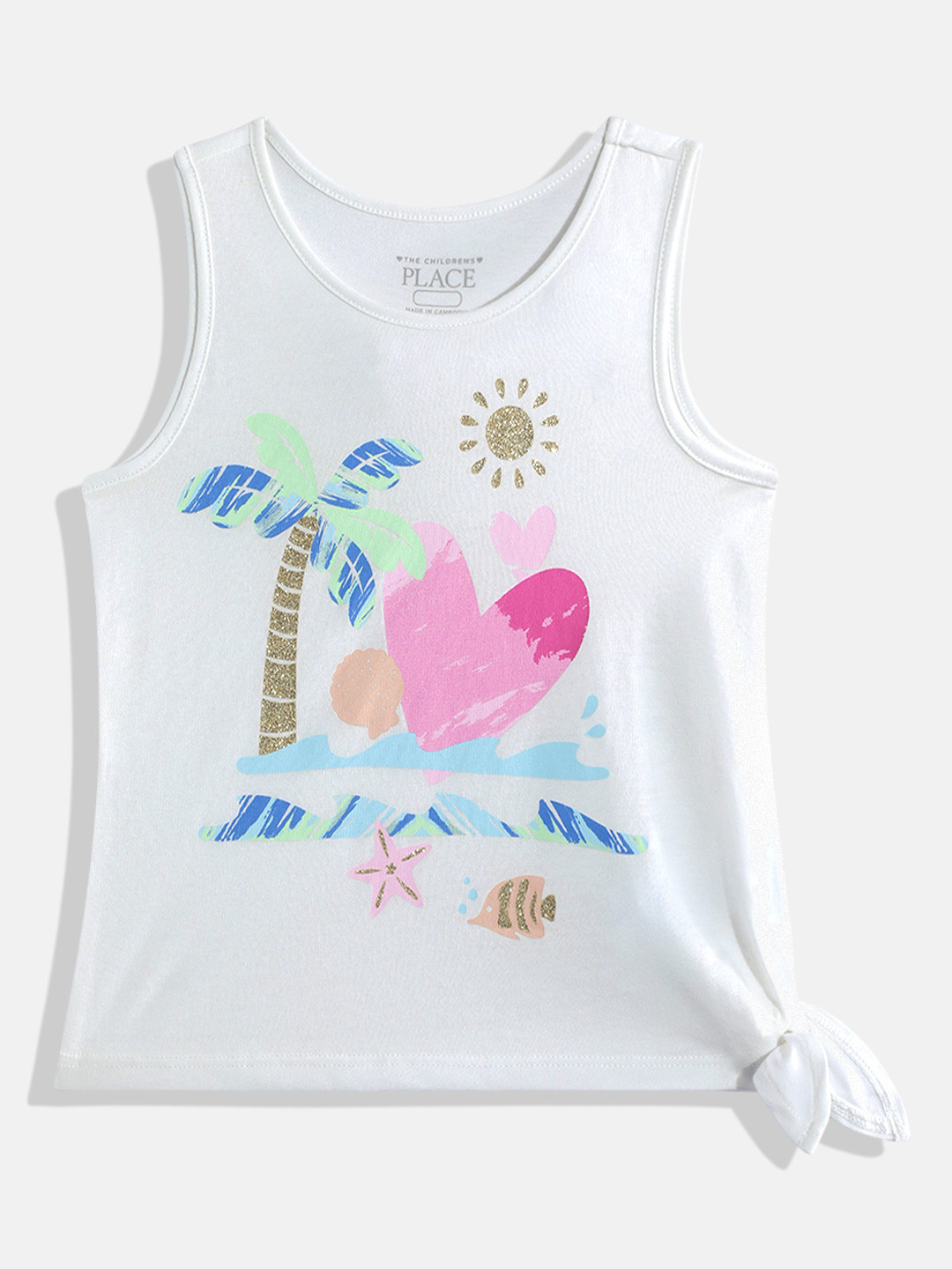 THE CHILDREN'S PLACE Girls Graphic Printed Tie-up Vest Top